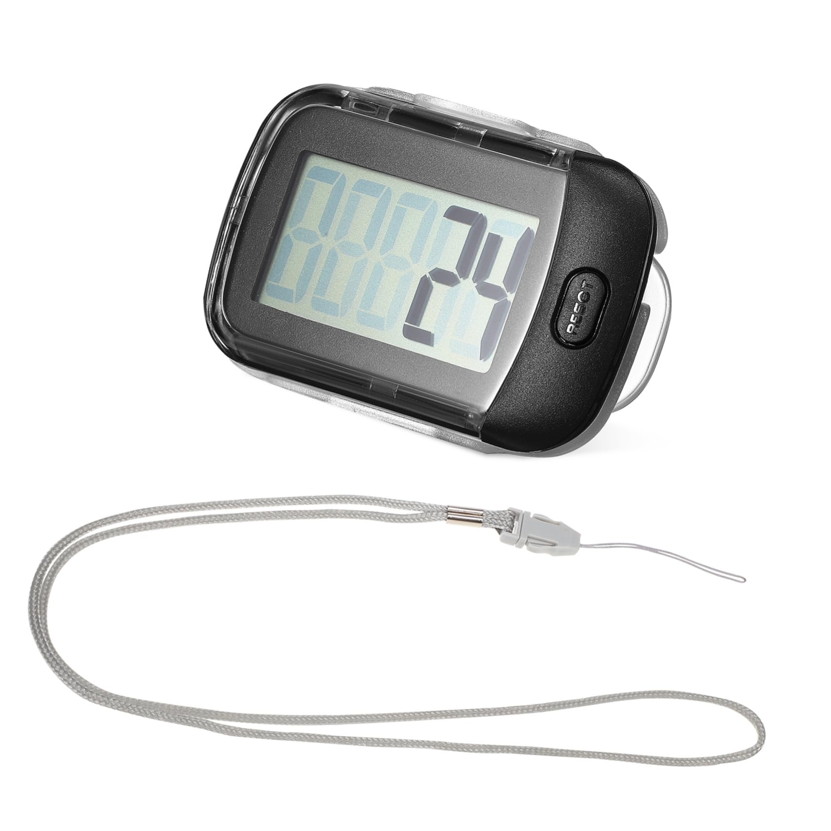 Pédomètre Capteur Marche Seniors Portable Petit Compteur De Précis Comptoir Mesure Montre Compteur De Clip sur Podomètre Traqueur avec Pince Agrafe Noir Plastique