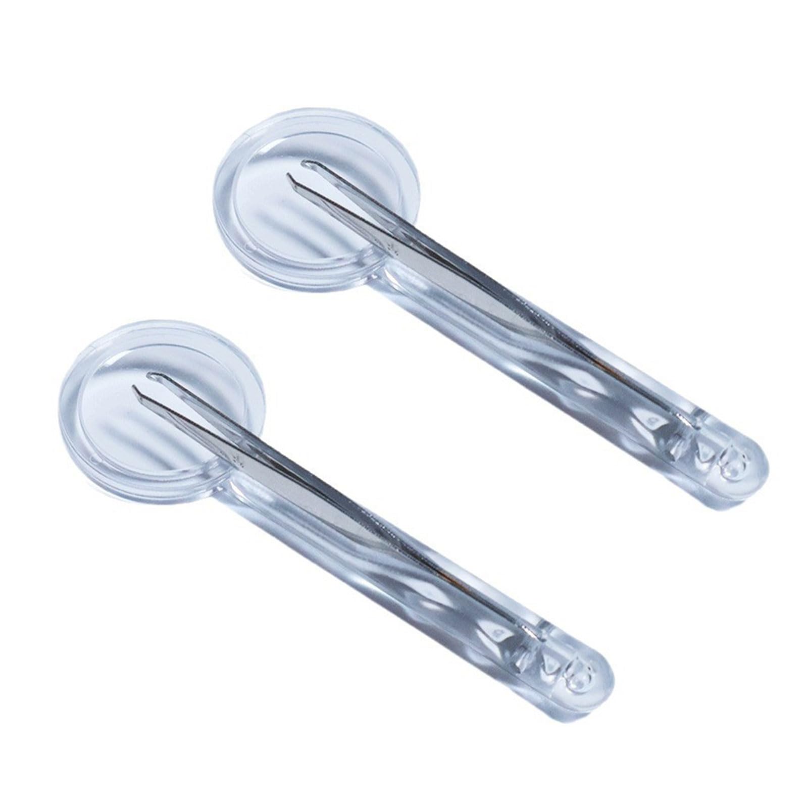 2pcs Handheld Clear Magnifier Glass Multifunctional Magnifier Glass Tweezer for Indoor Outdoor Use Tweezers Multifunctional Handheld Clear with Tweezers for Small Object Inspection Portable