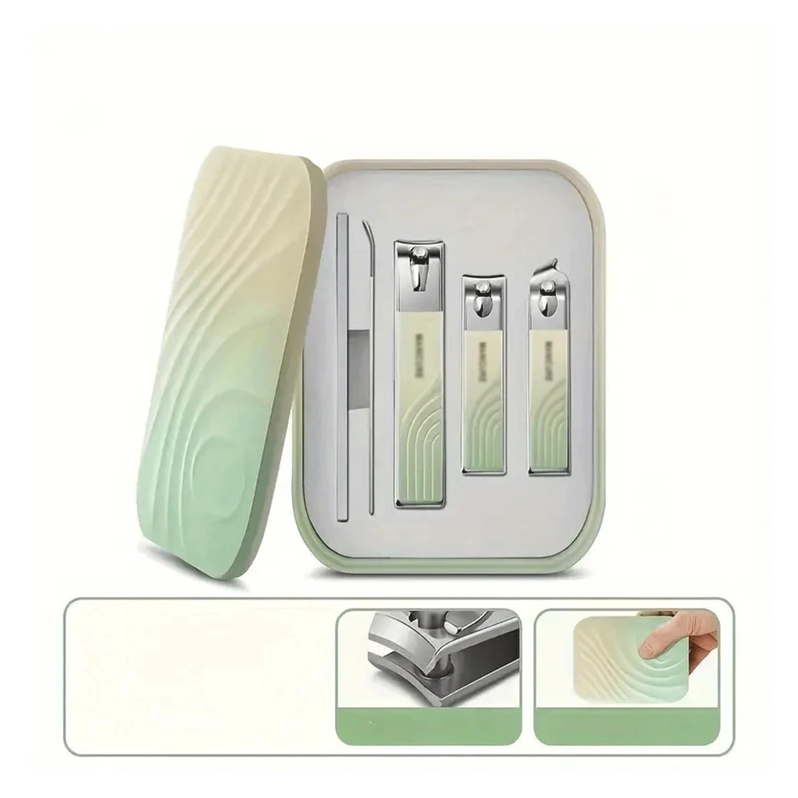 Maniküre Set Praktisches Nagelknipser-Set for zu Hause, Nagelschere, Pediküre-Werkzeug aus Edelstahl, hochwertiger Nagelknipser Profi Nagelknipser Set(Green)
