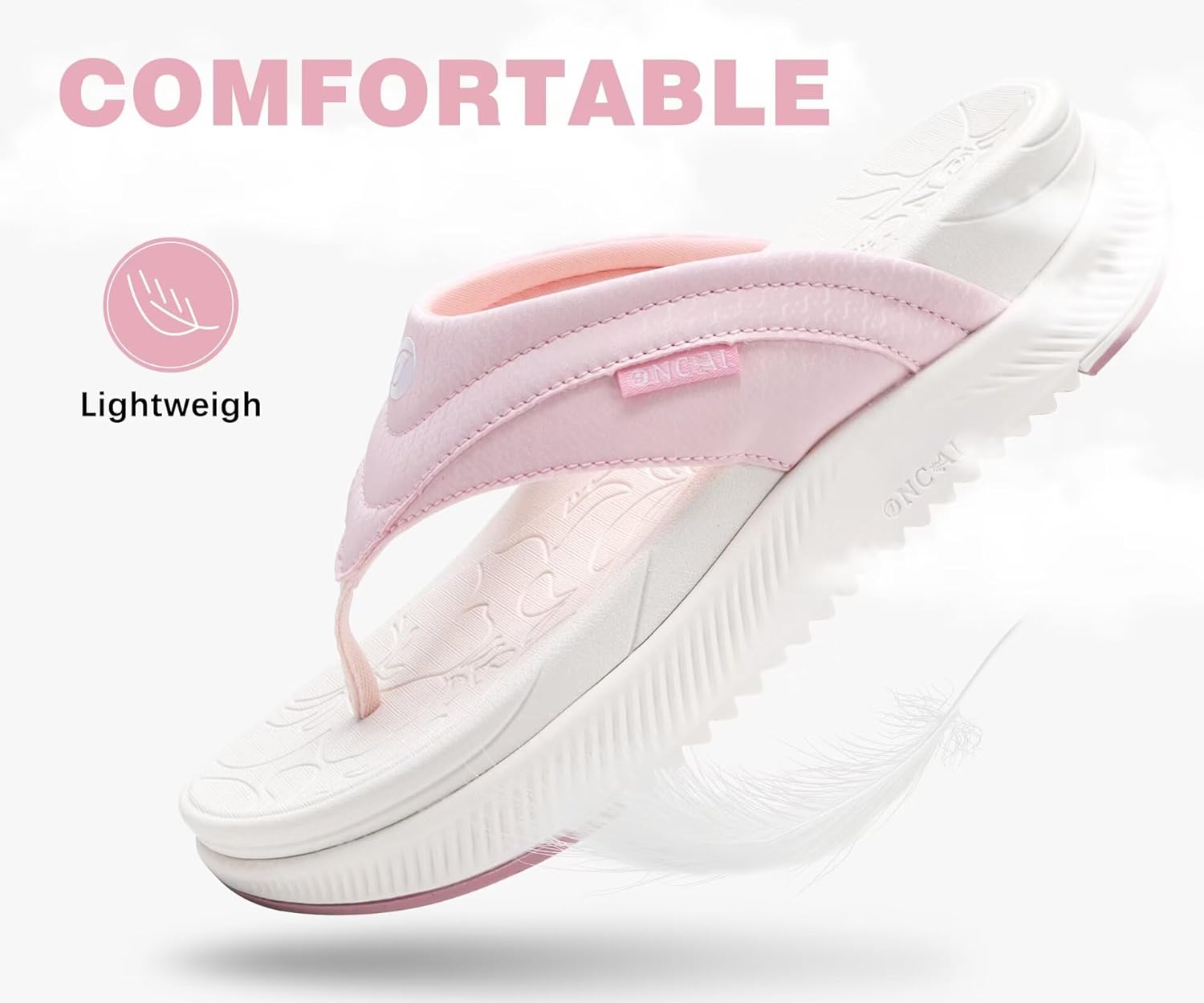 ONCAI Women's Orthotic Cushion Flip Flops Recovery Walking Sandals for Women with Arch Support Summer Comfortable Slip On Flip Flops for Womans Size 6-12 - Image 5