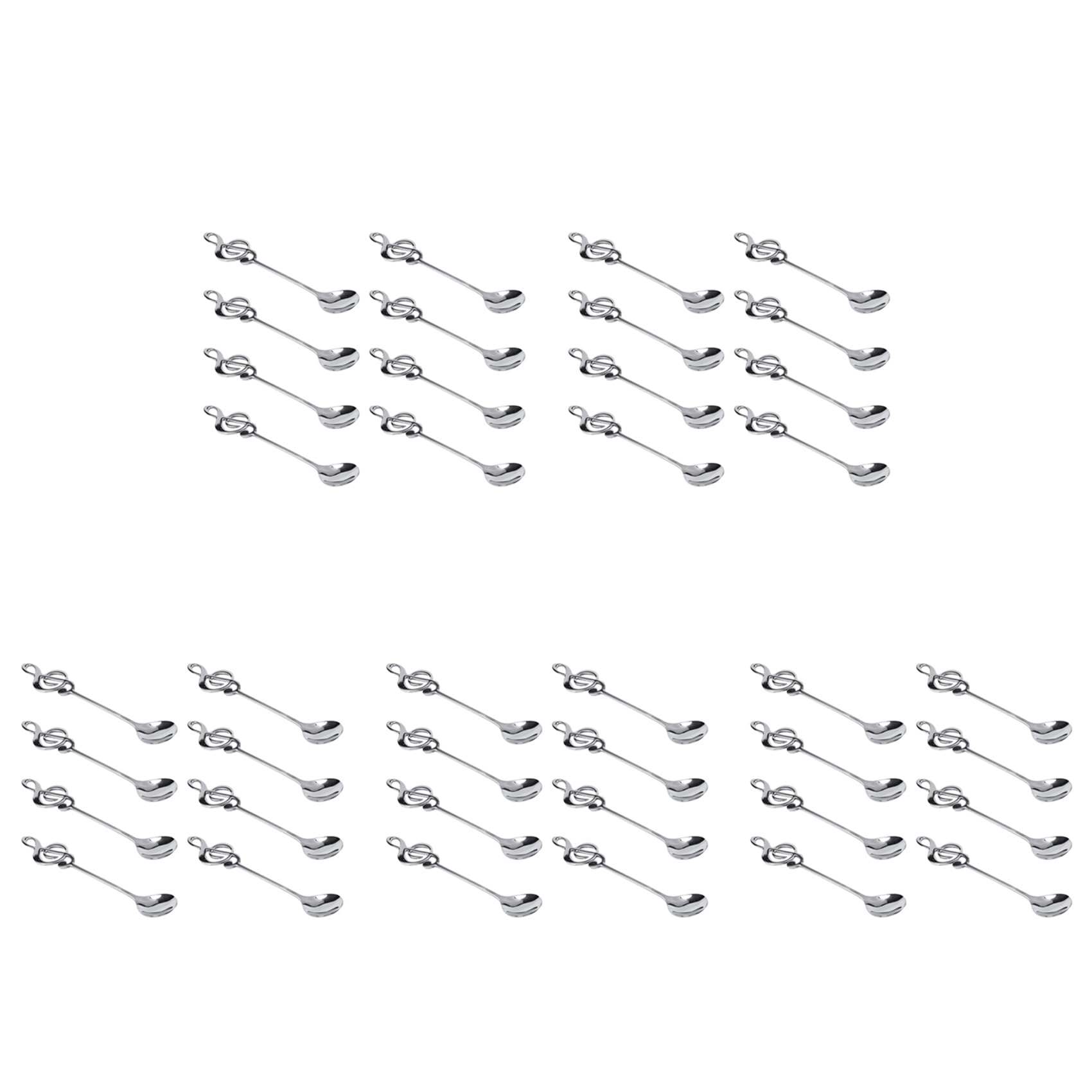 Hndhbfgrt 40Pcs Cute Music Theme Tea Stirring Spoon Coffee Spoon Stainless Steel Note Shape Small Ice Cream Dessert Scoop