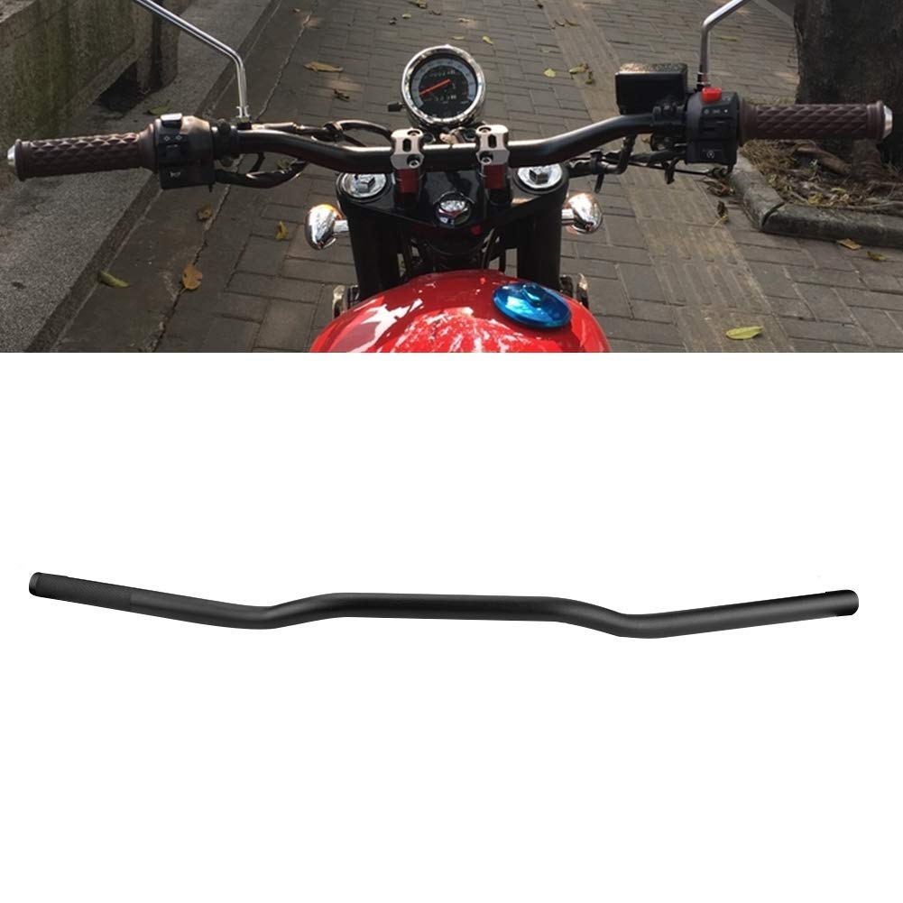 【𝐏𝐫𝐨𝐦𝐨𝒛𝐢𝐨𝐧𝐞 𝐝𝐢 𝐏𝐚𝐬𝐪𝐮𝐚】 Manubrio per moto, diametro 22 mm in lega di alluminio, manubrio modificato per moto retrò piatto(Nero)