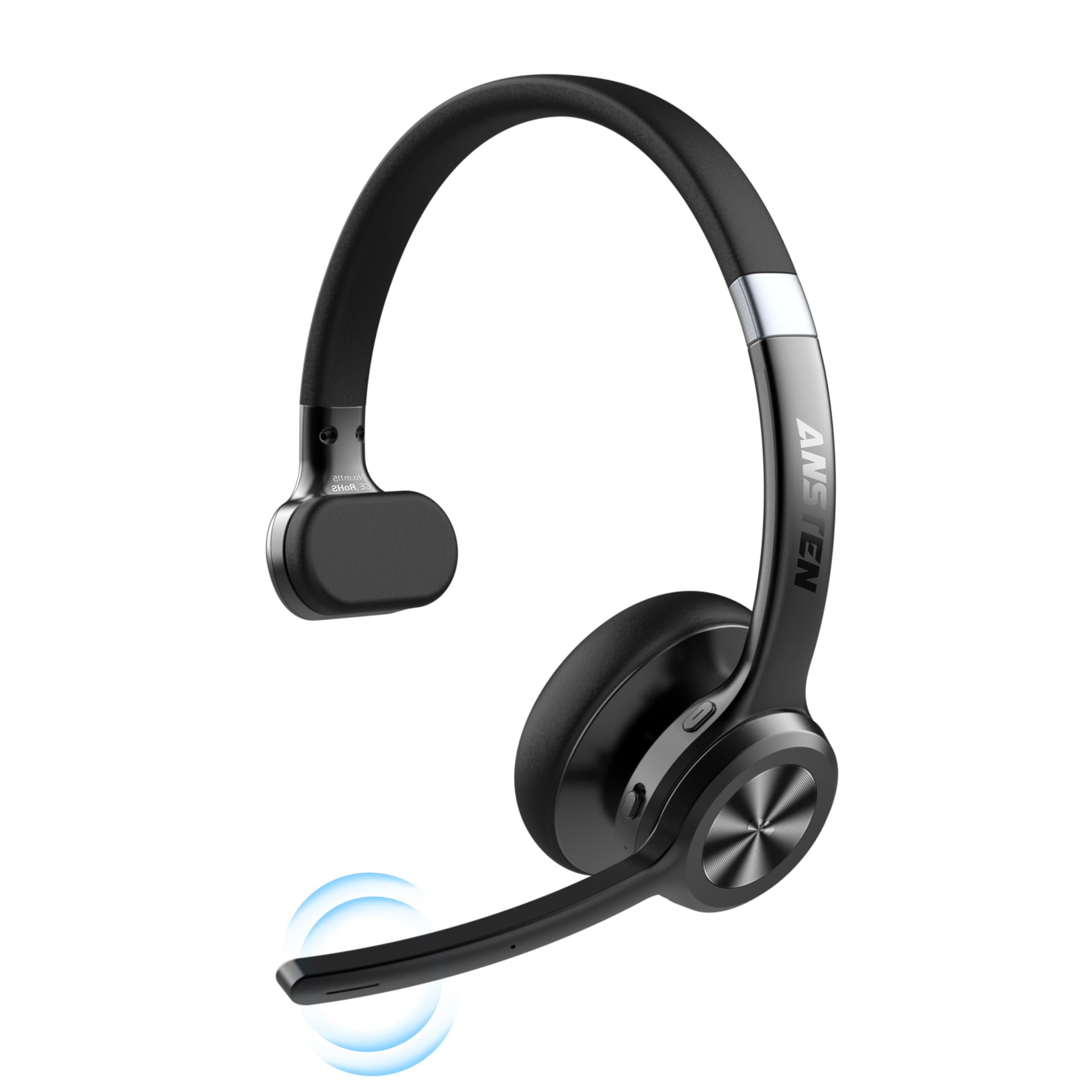 ANSTEN Cuffie con Microfono Riduzione del Rumore Cuffie con Microfono Bluetooth V5.2 30H Call Mute Microfono Cuffie PC Wireless Ufficio Cuffie Call Center per Zoom Skype