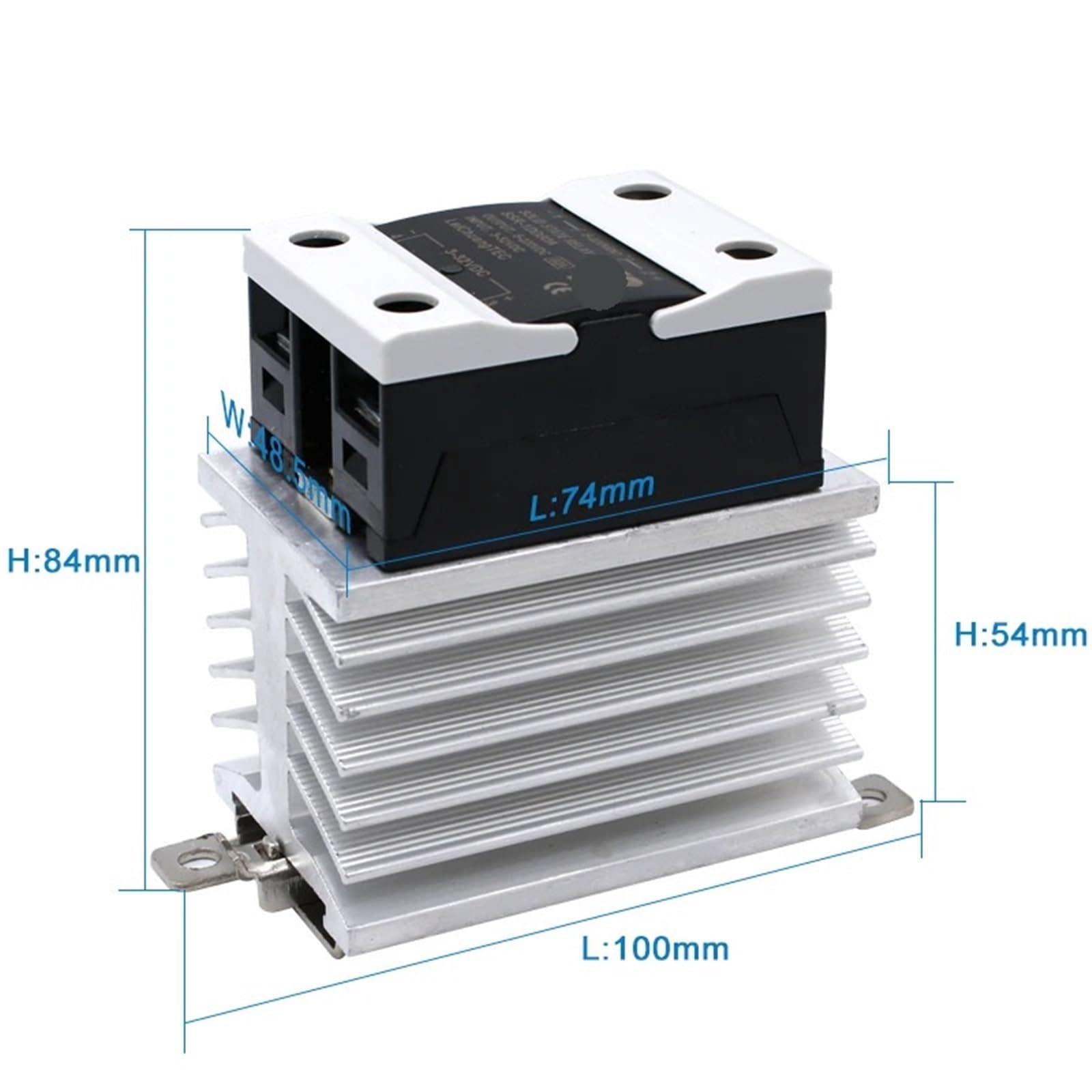 Relè a stato solido 4-20MA Regolatore di tensione monofase manuale SSR con dissipatore di calore DC-AC DC-DC AC-AC 1 pz(60A,AC control AC)