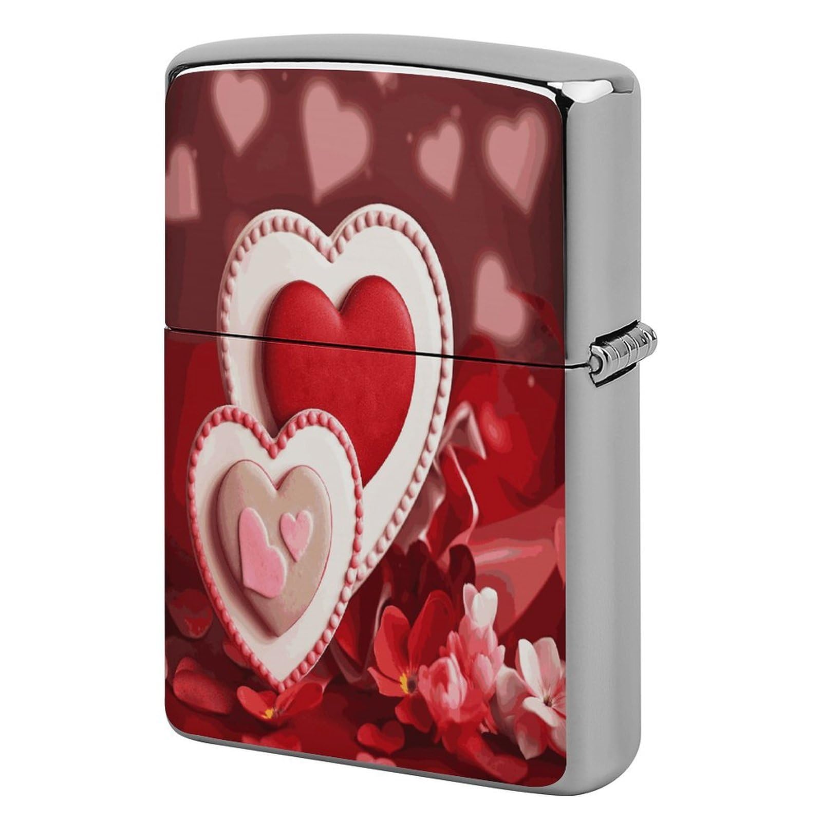 Btcowzrv Style Happy Valentine's Day Metal Lighter Case Sleeve Cover Holder