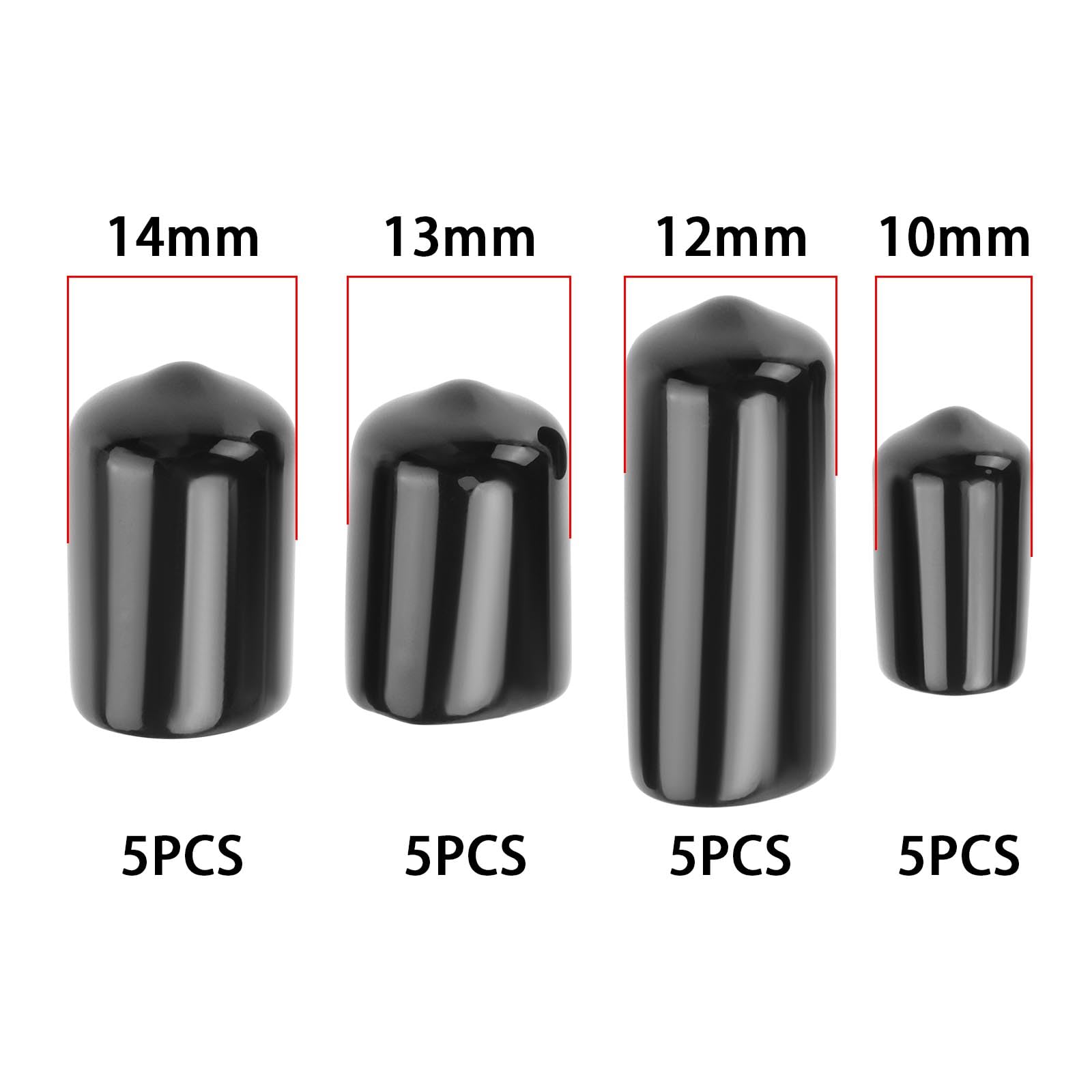20 Piezas de Goma para Punta de Taco de Billar Cubierta de Goma para Puntas de Taco de Billar Protector de Tacos de Billar Tapa Protectora para Taco de Billar 10mm/12mm/13mm/14mm