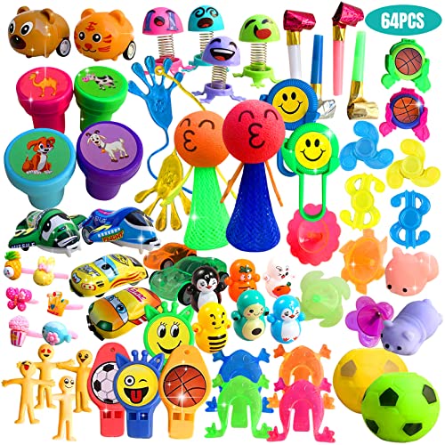Party Favors for Kids, 64 Pcs Small Toys Prizes Bulk, Easter Basket Goodie Bag Stuffers, Pinata Egg Fillers, Treasure Box Toys for Classroom, Prize Box Birthday Gift Bag Student Rewards