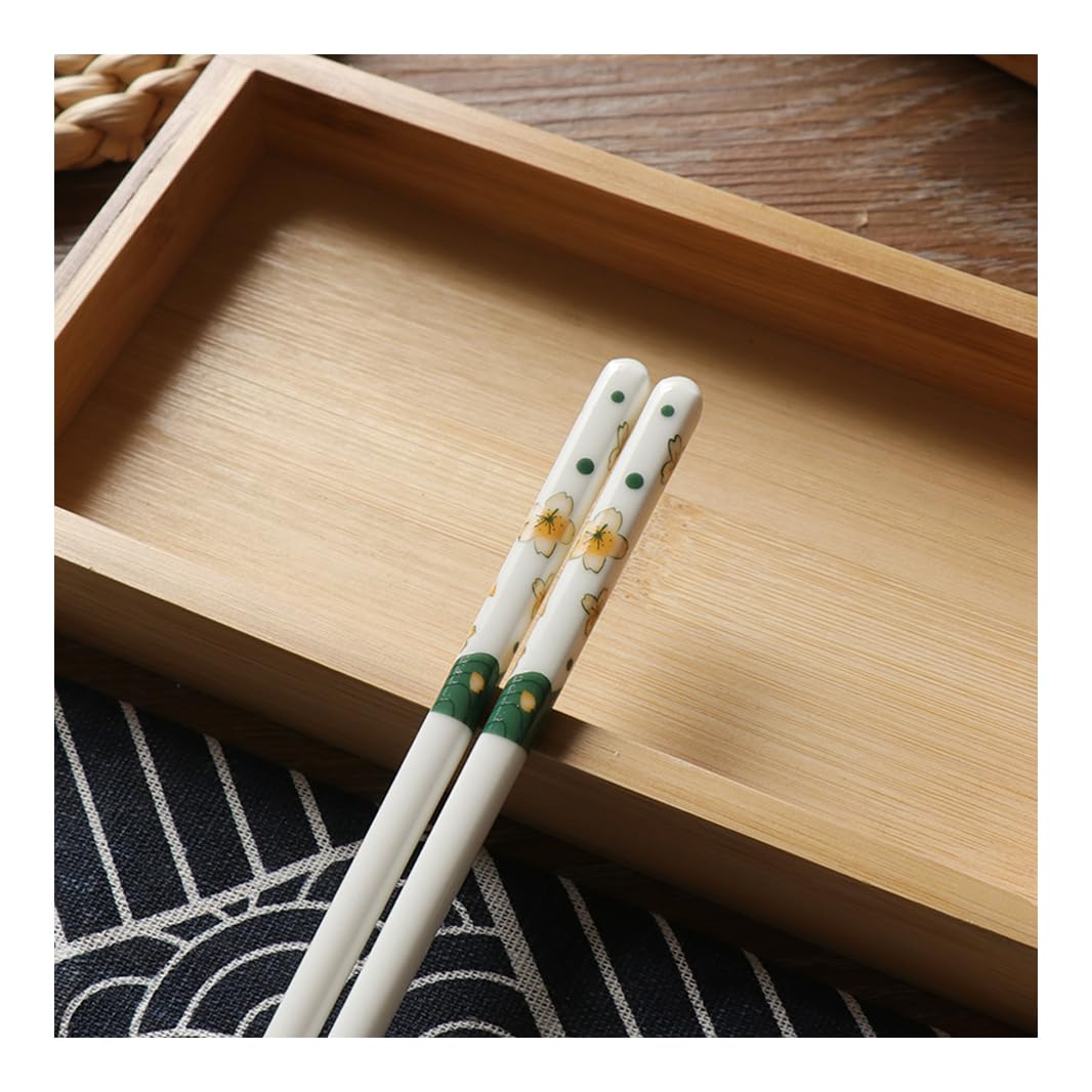 Baguettes japonaises Mignonnes en Porcelaine, 10 Paires de Baguettes réutilisables en céramique d'os de Haute qualité, Cadeau élégant Traditionnel Chinois Class(F)