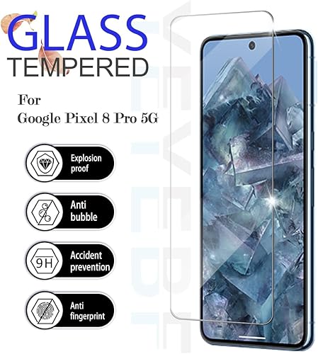Miniatura 2 de YEYEBF Pixel 8 Pro - Protector de pantalla de vidrio templado transparente HD 3D Touch sin burbujas antiarañazos compatible con fundas protector de