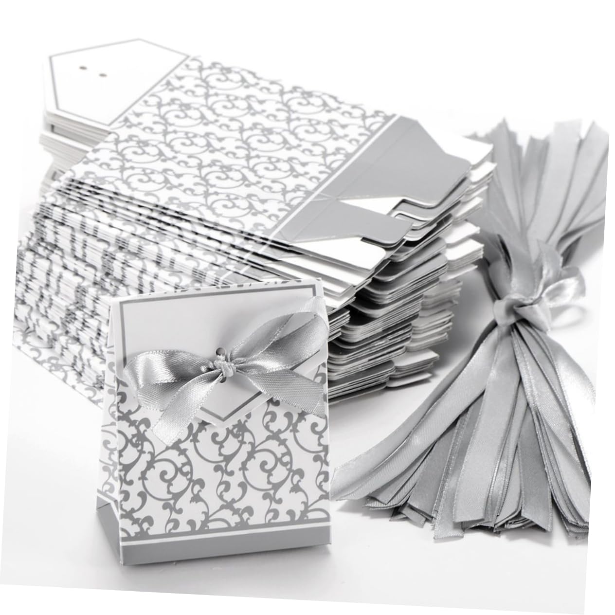 SOLUSTRE 250 Stk Hochzeitsbevorzugungsgeschenk kleine Geschenkboxen Pralinenschachteln für Hochzeiten Geschenkboxen für Hochzeitsbevorzugungen dreidimensional Süßigkeiten Box silberne Jahre