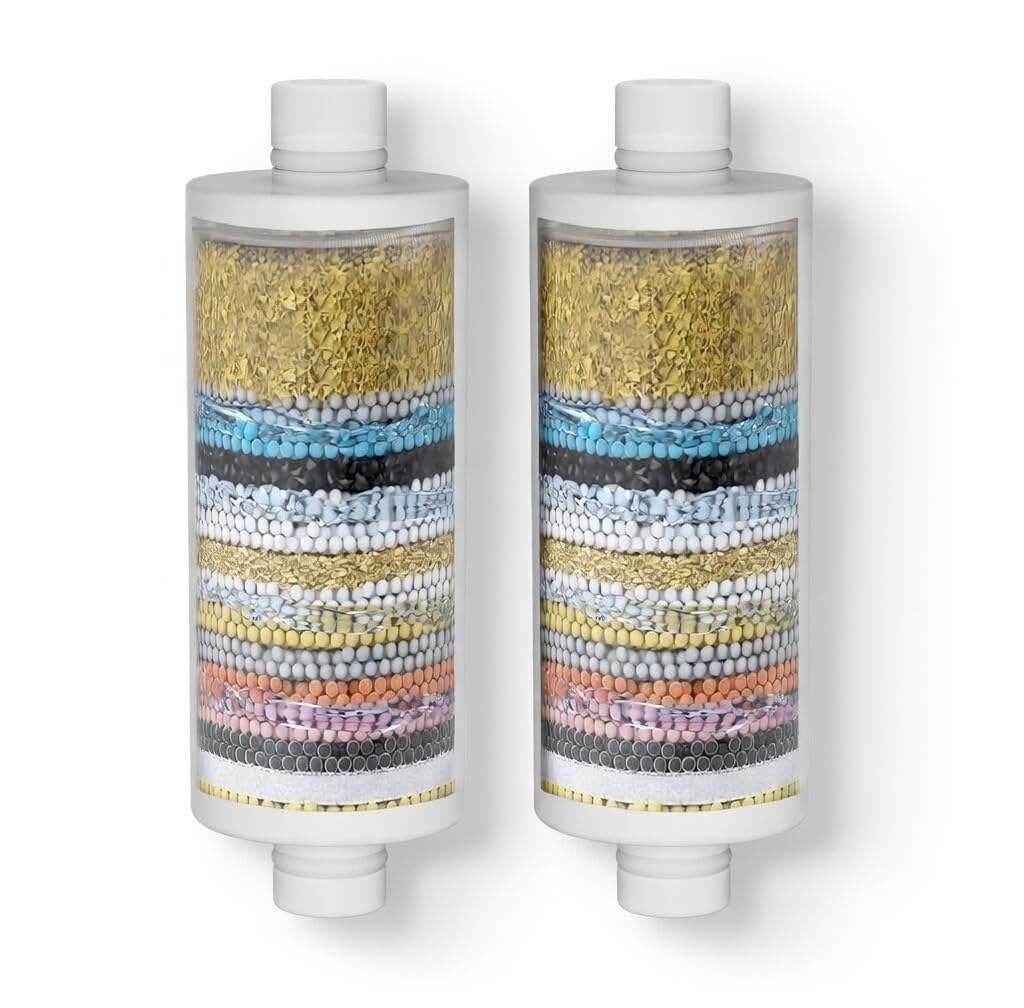 VeorFly 2 cartuchos de repuesto para filtro de ducha, elimina el 99% del cloro, metales pesados y suciedad, compatible con filtro de ducha VeorFly, mejora la salud del cabello y la piel