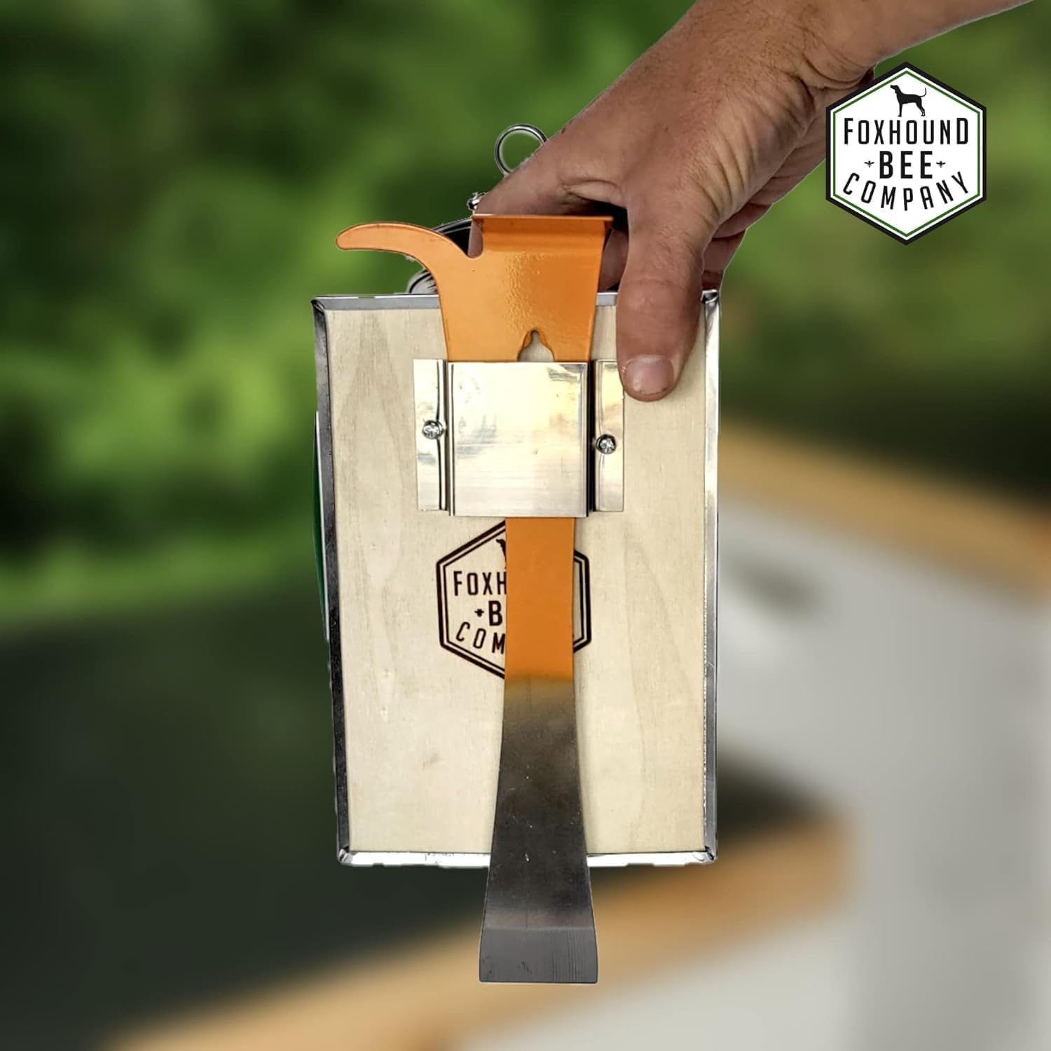 Großer Pro Bienenräucher aus Edelstahl für die Imkerei mit hoher Wärmekammer, Brennschild, grünem Blasebalg und robusten Eigenschaften