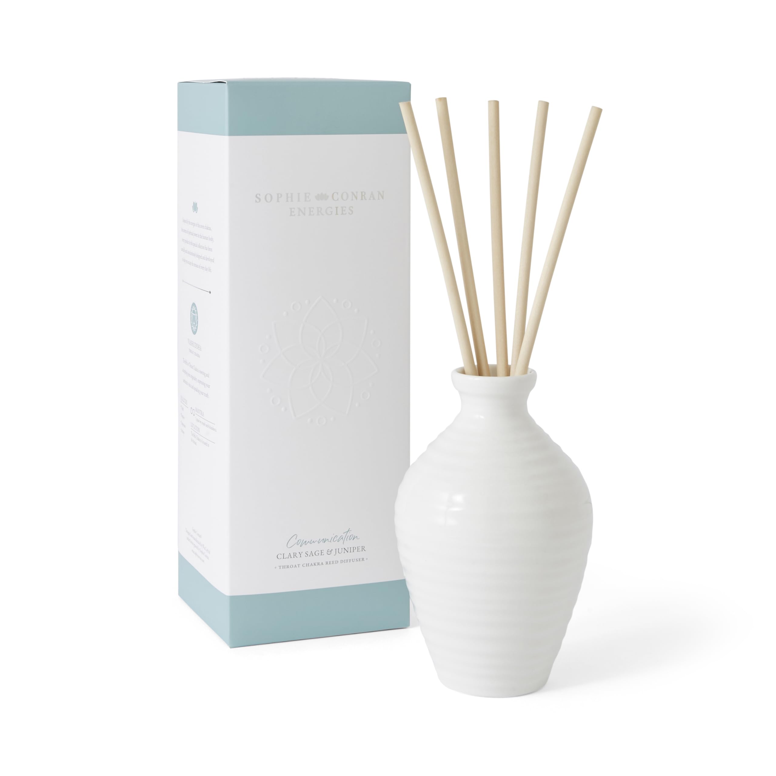 Sophie Conran Clary Sage & Juniper Reed Diffuser, Ceramic, White,