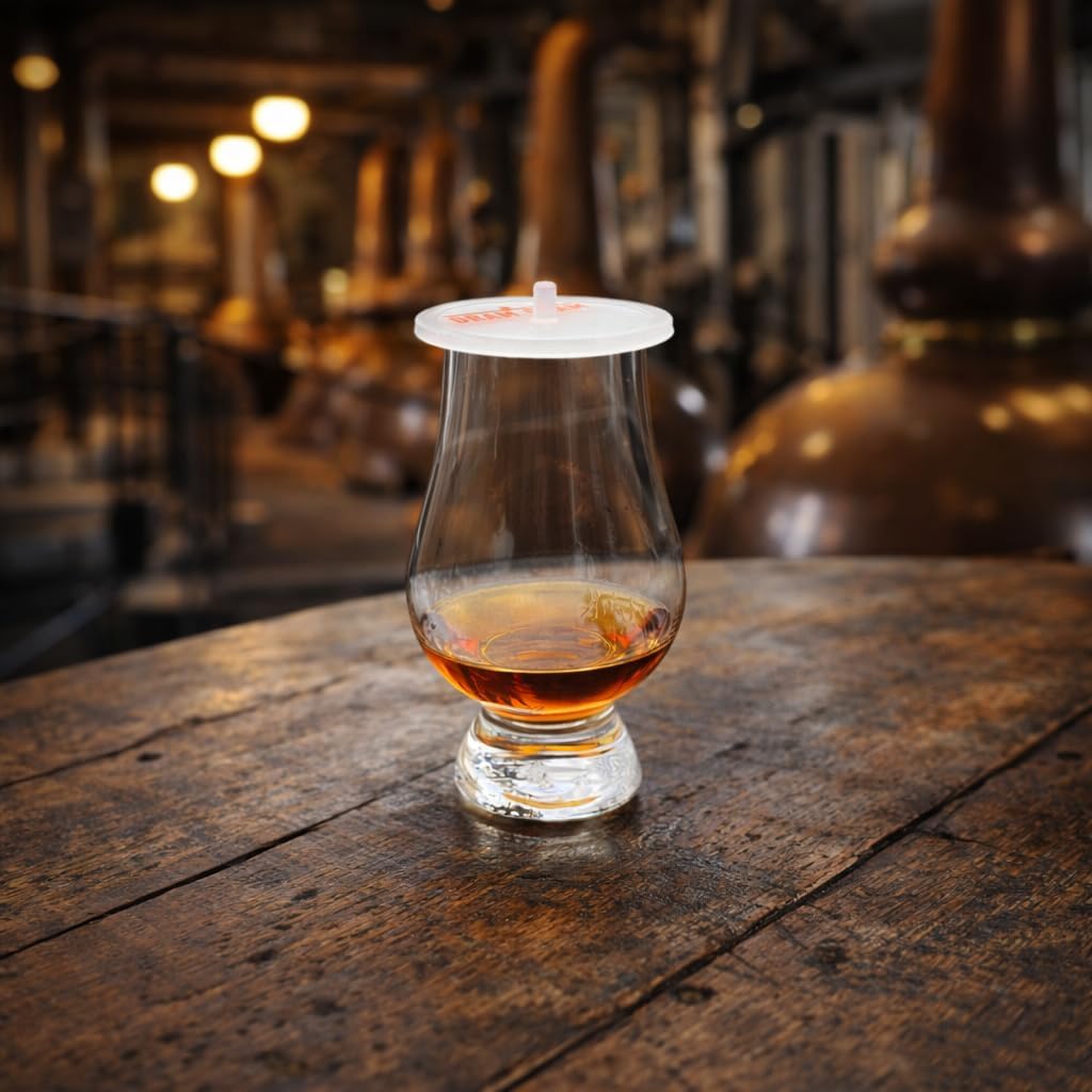 Whisky Tasting Glass Lids – Airtight Silicone Seal, Universal Whiskey Covers to Preserve Aroma & Flavor, Set of 4