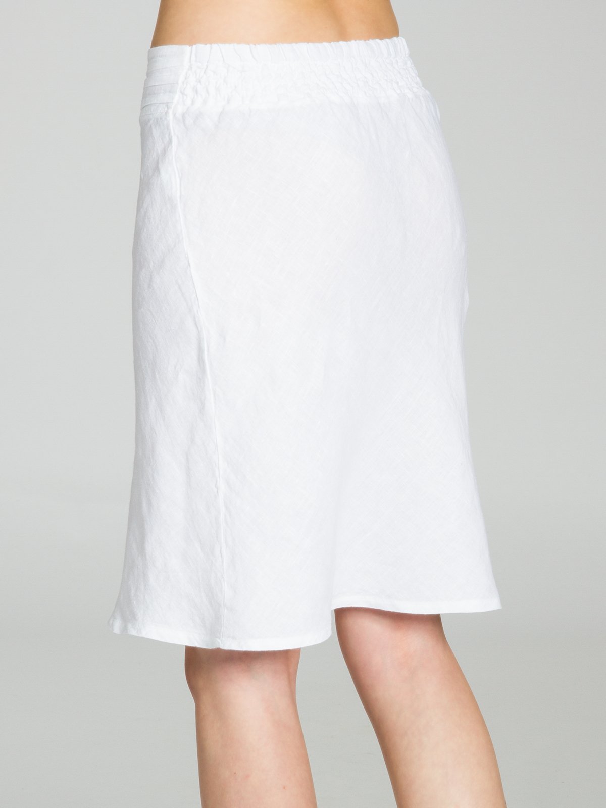Caspar RO021 eleganter Damen Leinenrock, Farbe:Weiss, Größe:36