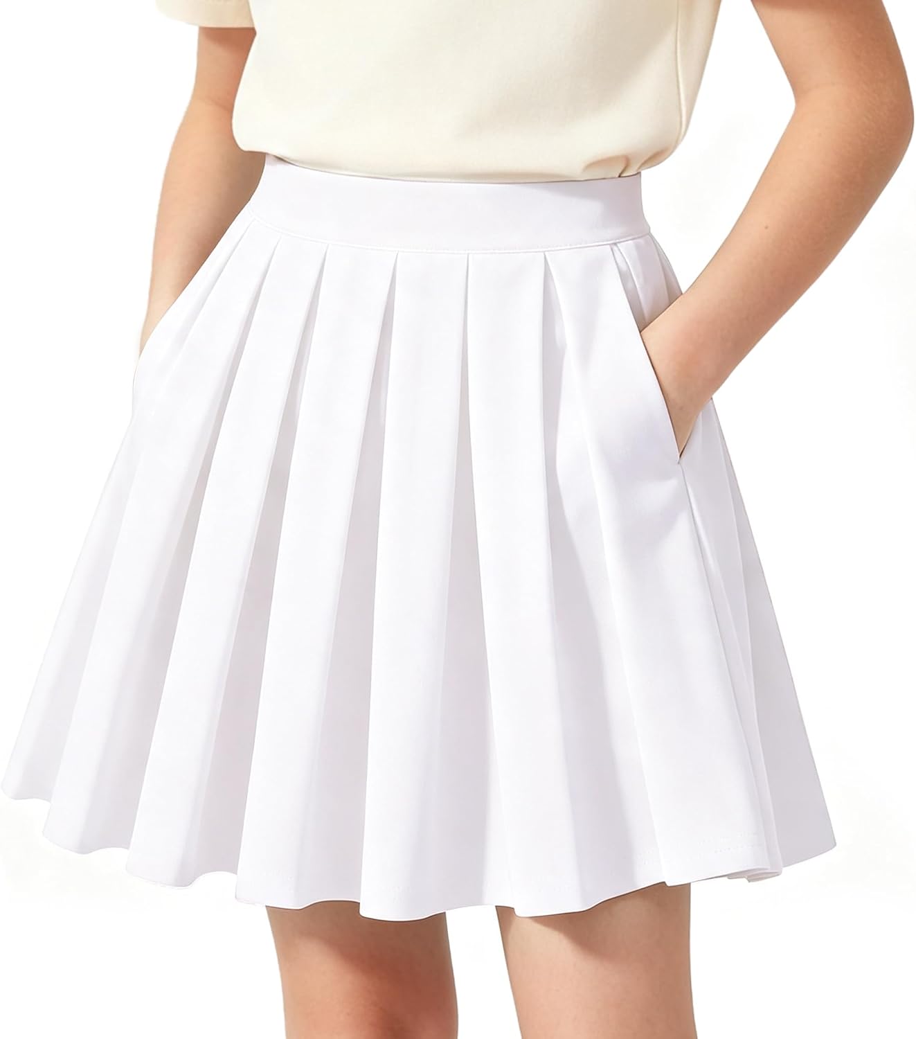 Magic Park 4-14Y Girls Pleated Skirt Kids Skorts High Waisted Skirt