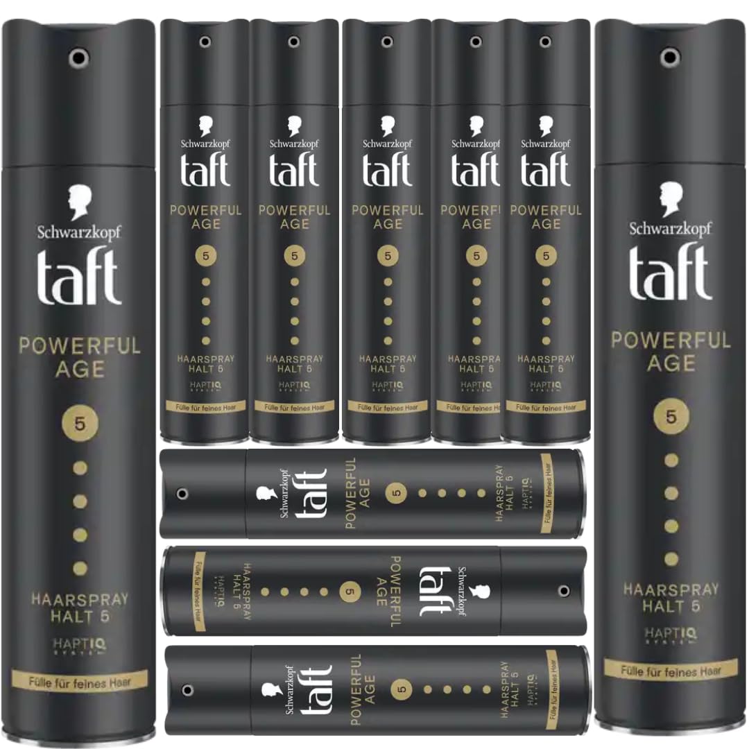 Mit Pufai Grocery, Taft Haarspray Powerful Age Kristall Glanz Halt 5+ Spray Haarspray 250 Mililiter x 10 Stück