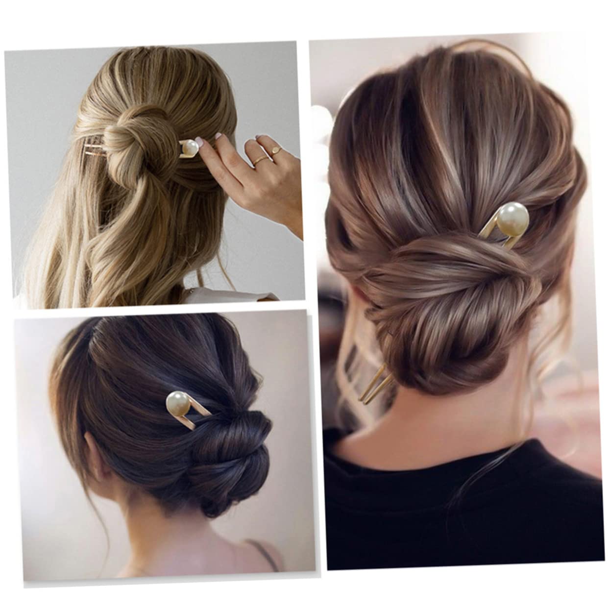 Housoutil 12stücke Teiliges Metall-haarforken Mit Perlen Haarnadel Für Chignon-frisuren Elegantes Haarstyling-tool Für Hochsteckfrisuren Und Besondere Anlässe Roségold Und Gunmetal