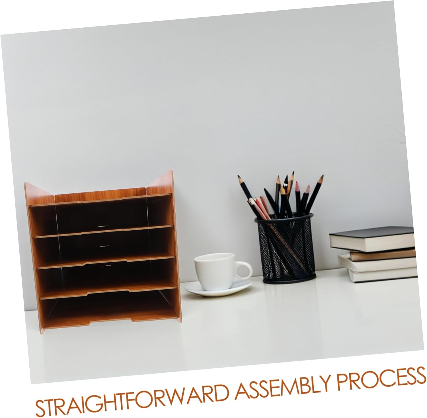 Wooden Multi-layer File Organizer Rack for Office Efficient Document Holder and Mail Sorter Stylish Desktop Storage for Home School and Workspace