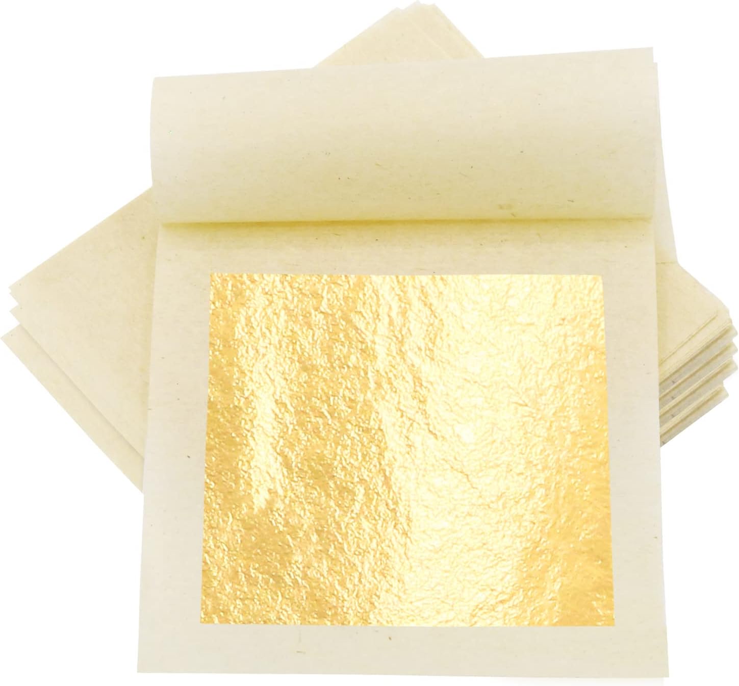 KINNO Edible Gold Leaf Sheets 30 Sheets 1.7" x 1.7" 24K Yellow Real Gold for Makeup, Spa, Crafts, Gilding, Art, Bakery Food and Drink Decorations- Cake, Dessert, Coffee or Wine