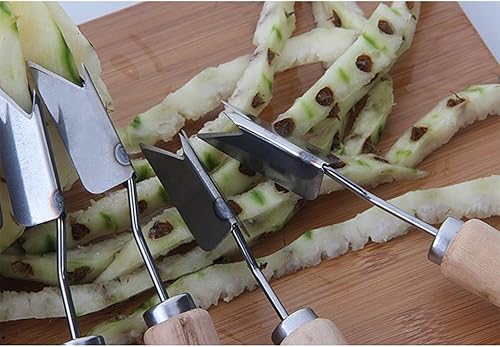 Miniatura 4 de Cortador de piña de acero inoxidable, removedor de ojos de piña, tenedor de piña, pelador de piña, 7 ud