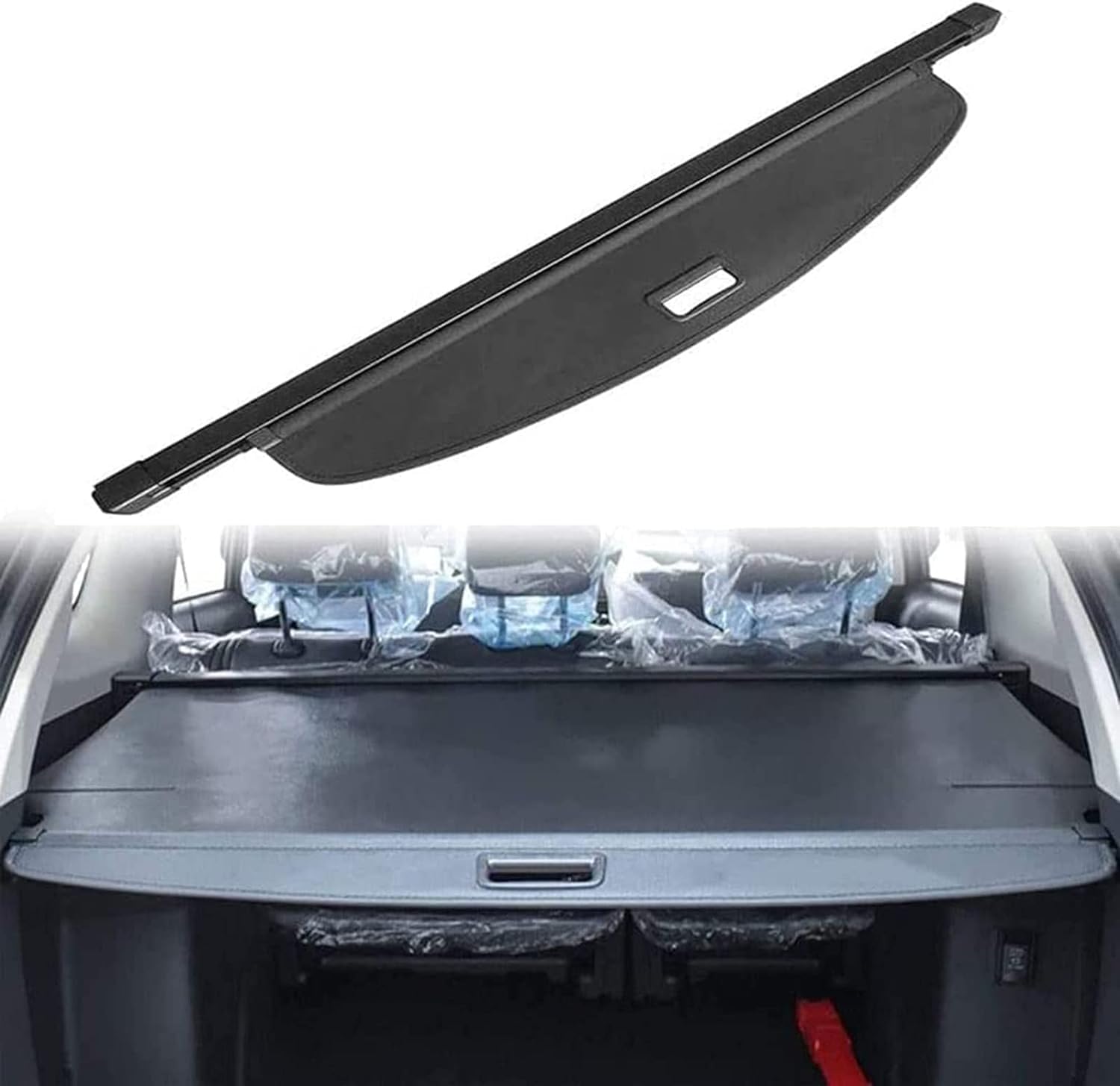 Zhangjf Car Retractable Rear Trunk Parcel Shelf For Mitsubishi Outlander 2013 2014 2015 2016 2017 2018, Car Security Cargo Cover Boot Replacement Shield Cargo