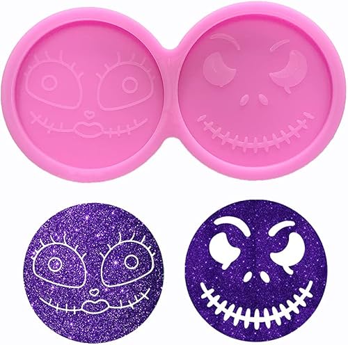 Moldes de silicona con forma de cara divertida de Jack Clown para manualidades, llavero de bricolaje, molde de arcilla polimérica, colgante de