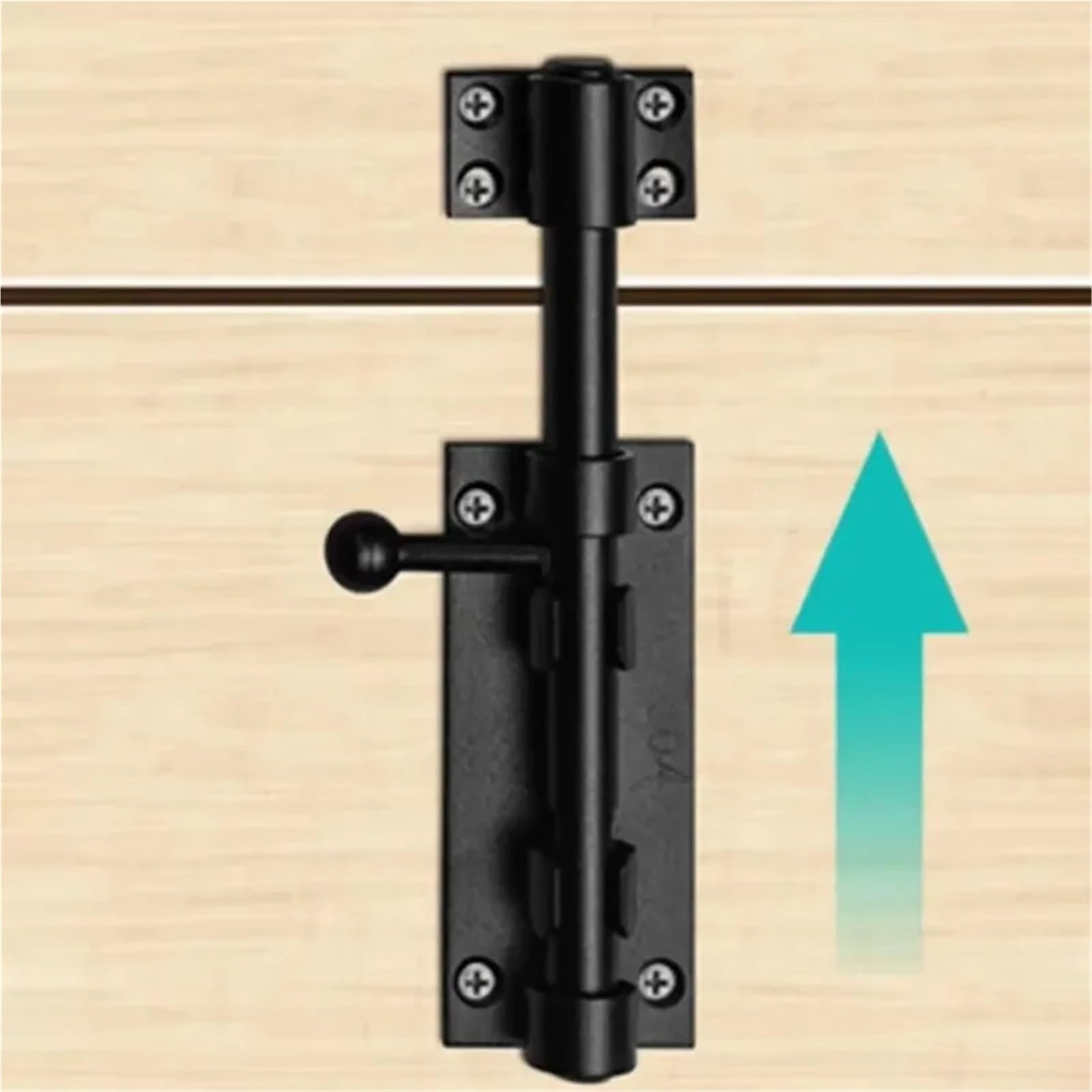 Pestillo De Seguridad Para Puerta Pestillo de perno for puerta y ventana, pestillo alta resistencia, hebilla cerradura deslizante, negro acero inoxidable 304, ferretería for el hogar(12in)