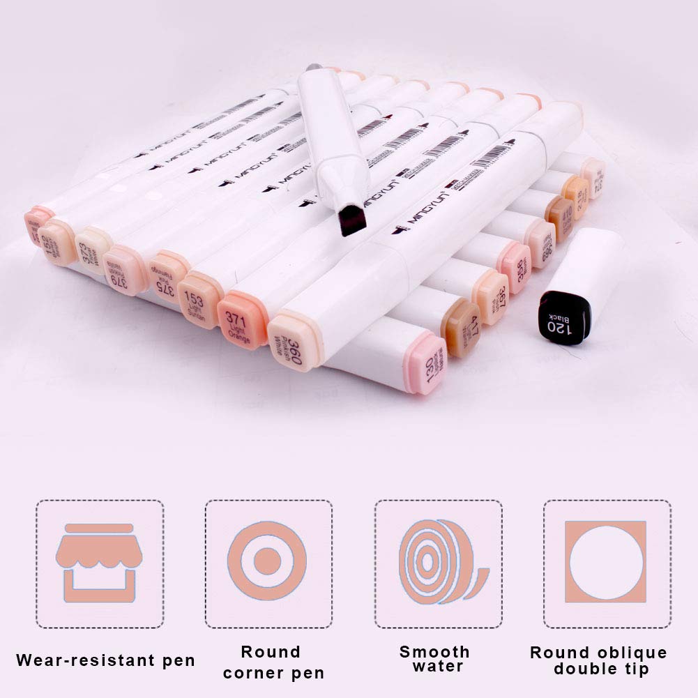 36 Colours Skin Tone Alcohol Markers, Skin Colour Pens Permanent Art