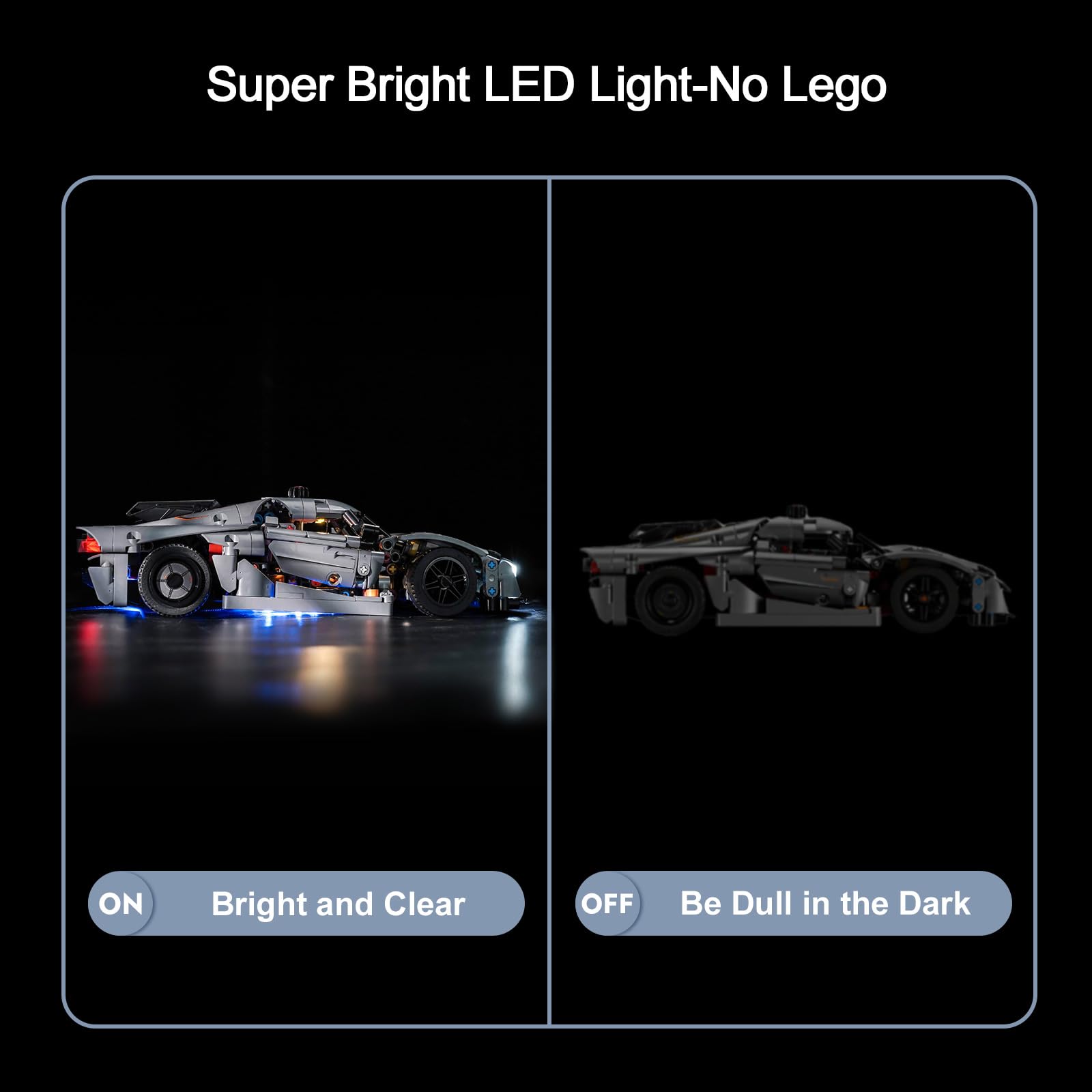 Light Kit Compatible with Lego Technic Koenigsegg Jesko Absolut Grey Hypercar (No Model) - Image 4