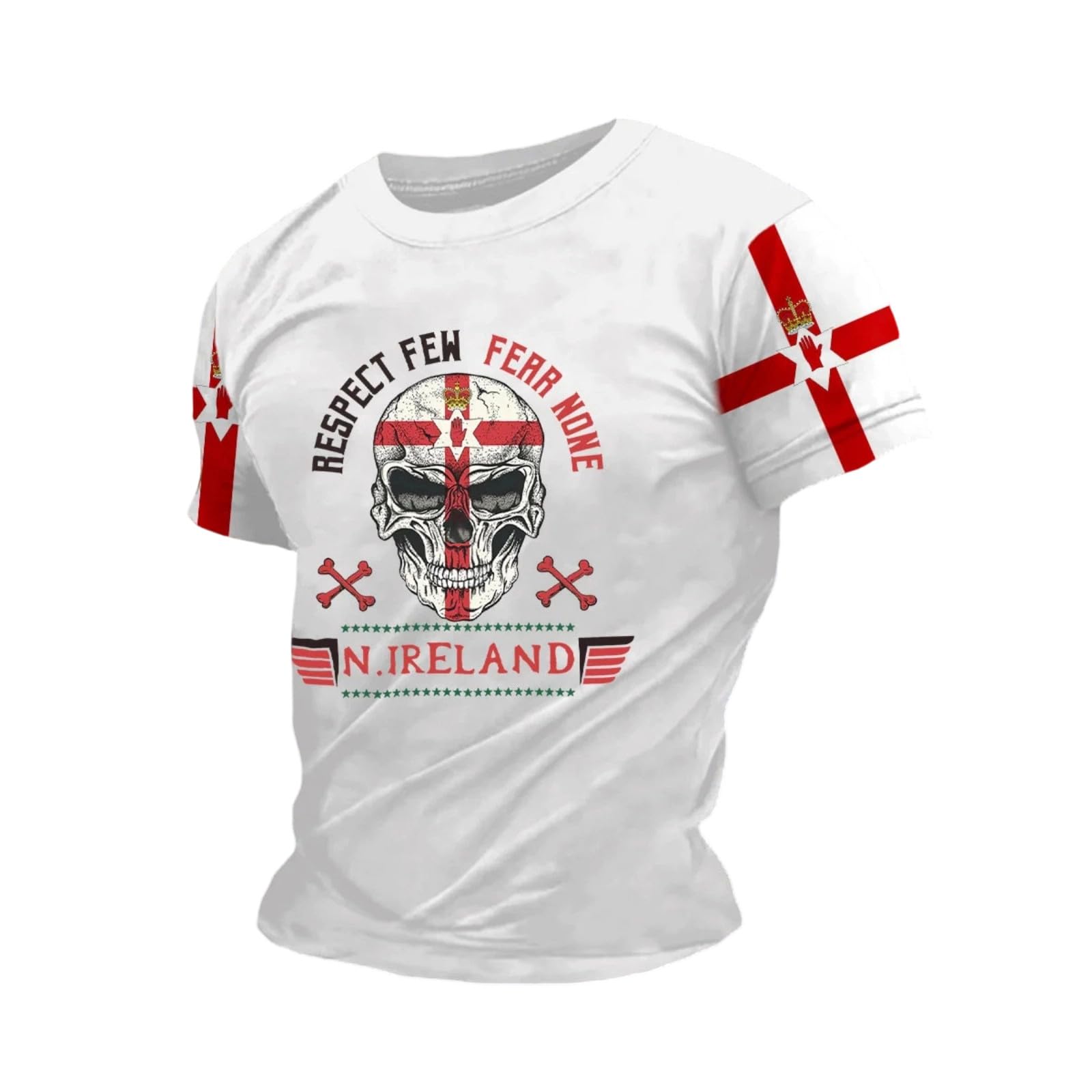 Northern Ireland Patriotic T-Shirt for Men Ulster Flag Belfast Themed Tees Vintage Distressed Casual Tops for Fans and Heritage Lovers