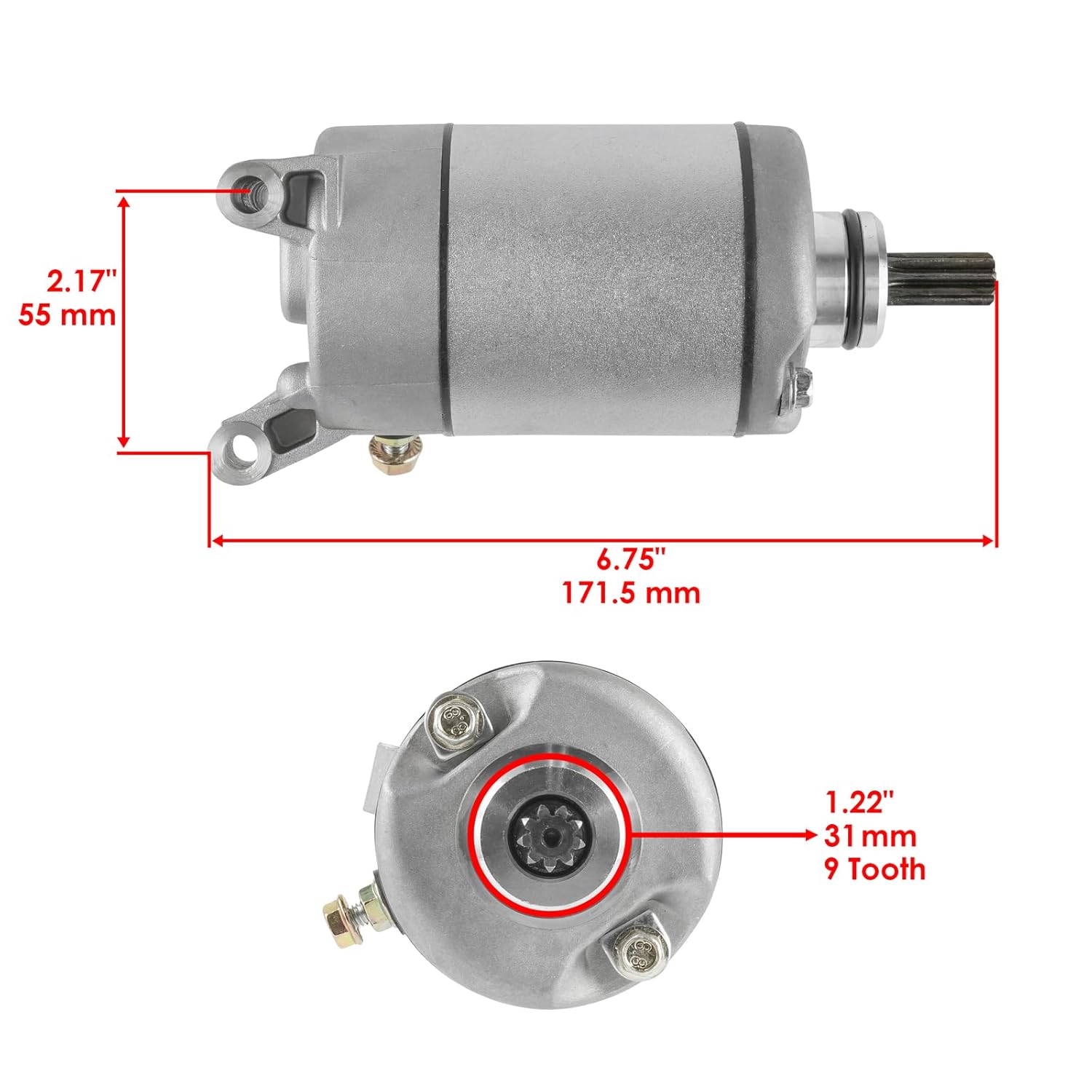 Replacement for Starter and Relay Solenoid for Polaris Ranger 570 EFI/Ranger Crew 570 EFI 2014 Mod-C26C-41948
