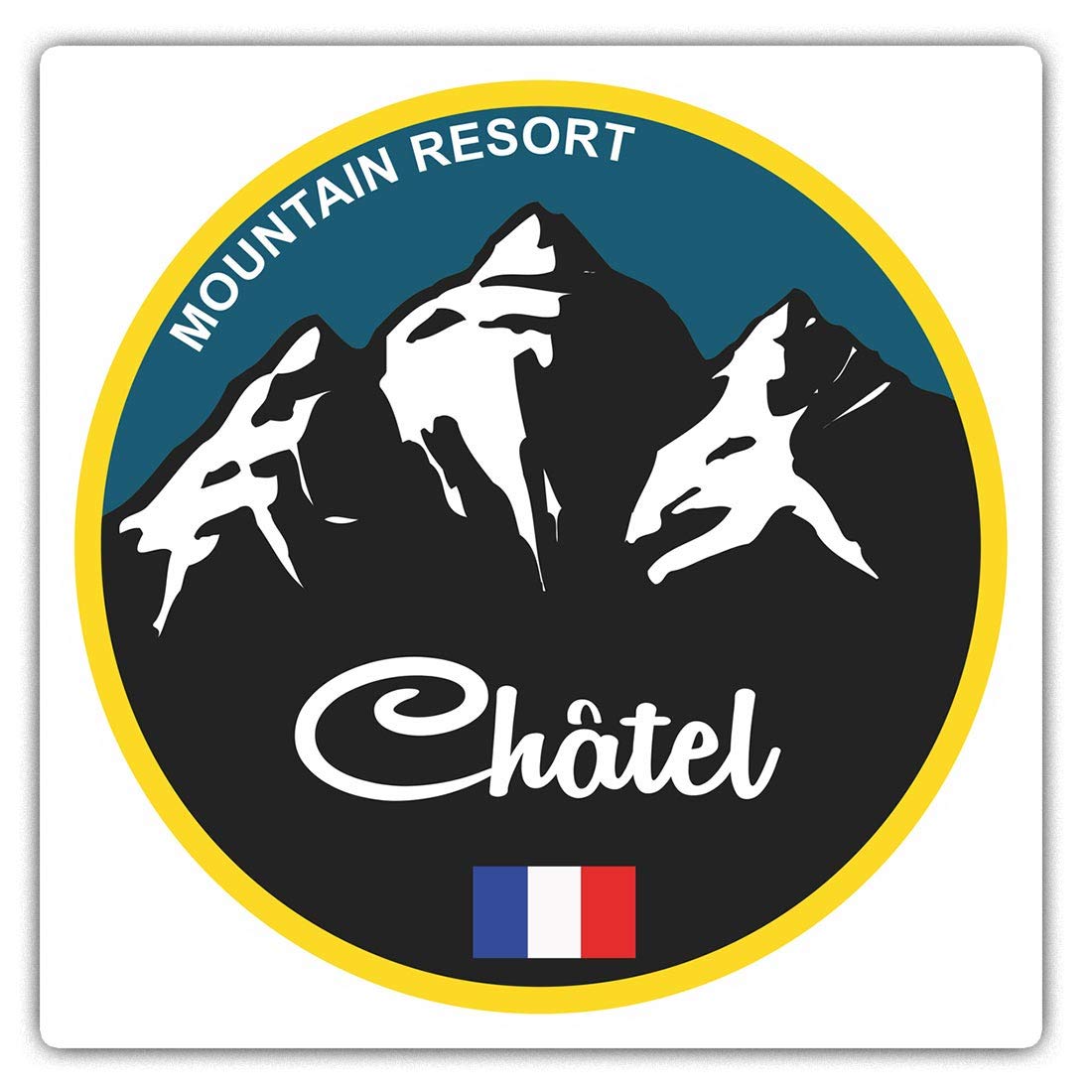 Destination Vinyl Ltd Multi Square Stickers (Set Of 2) 7.5Cm - Chatel Ski Snowboard Resort France Laptop Tablet Luggage Scrapbook #5334