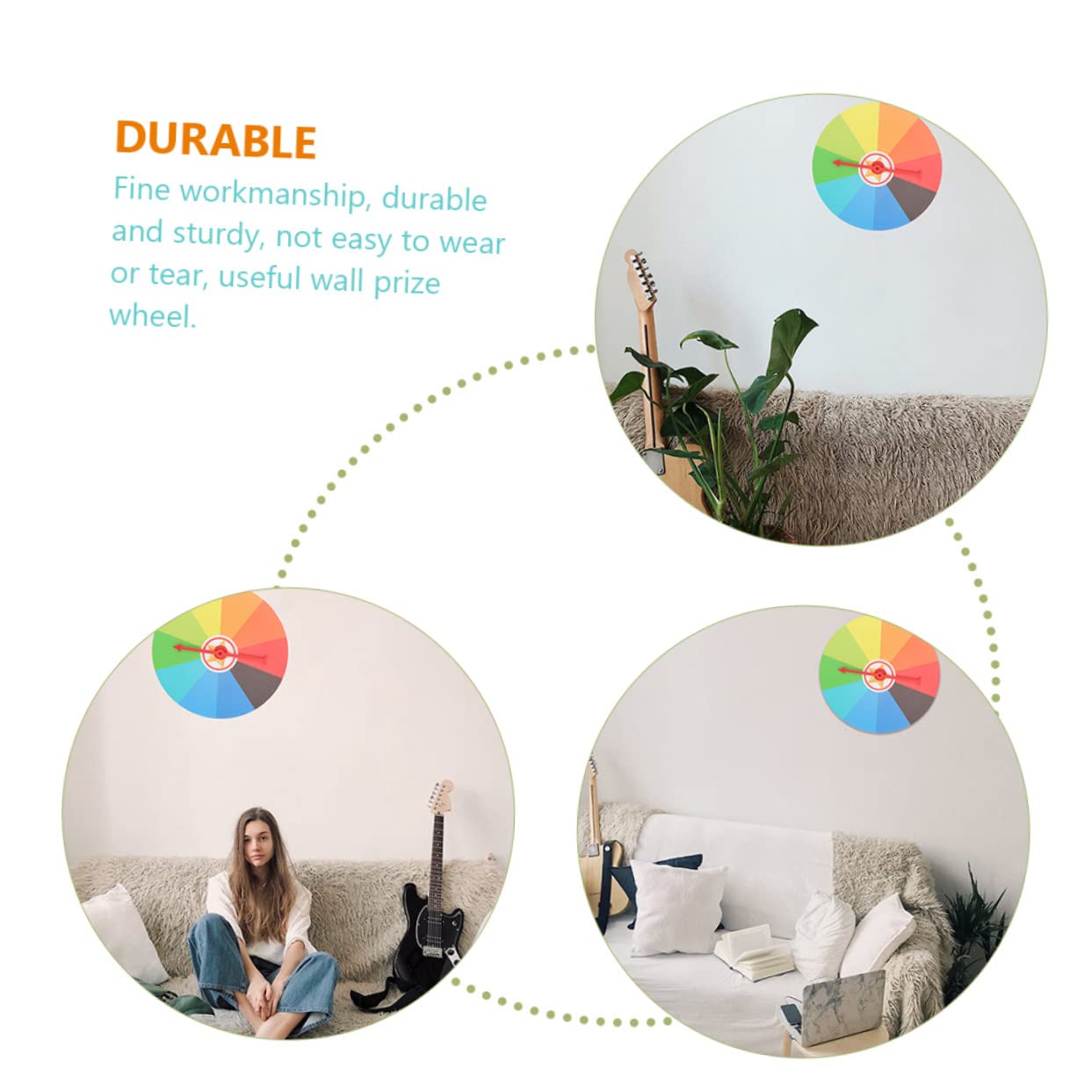 ERINGOGO DIY Rotating Prize Wheel Wall Mountable 10 Slot Carnival Game for Parties Schools