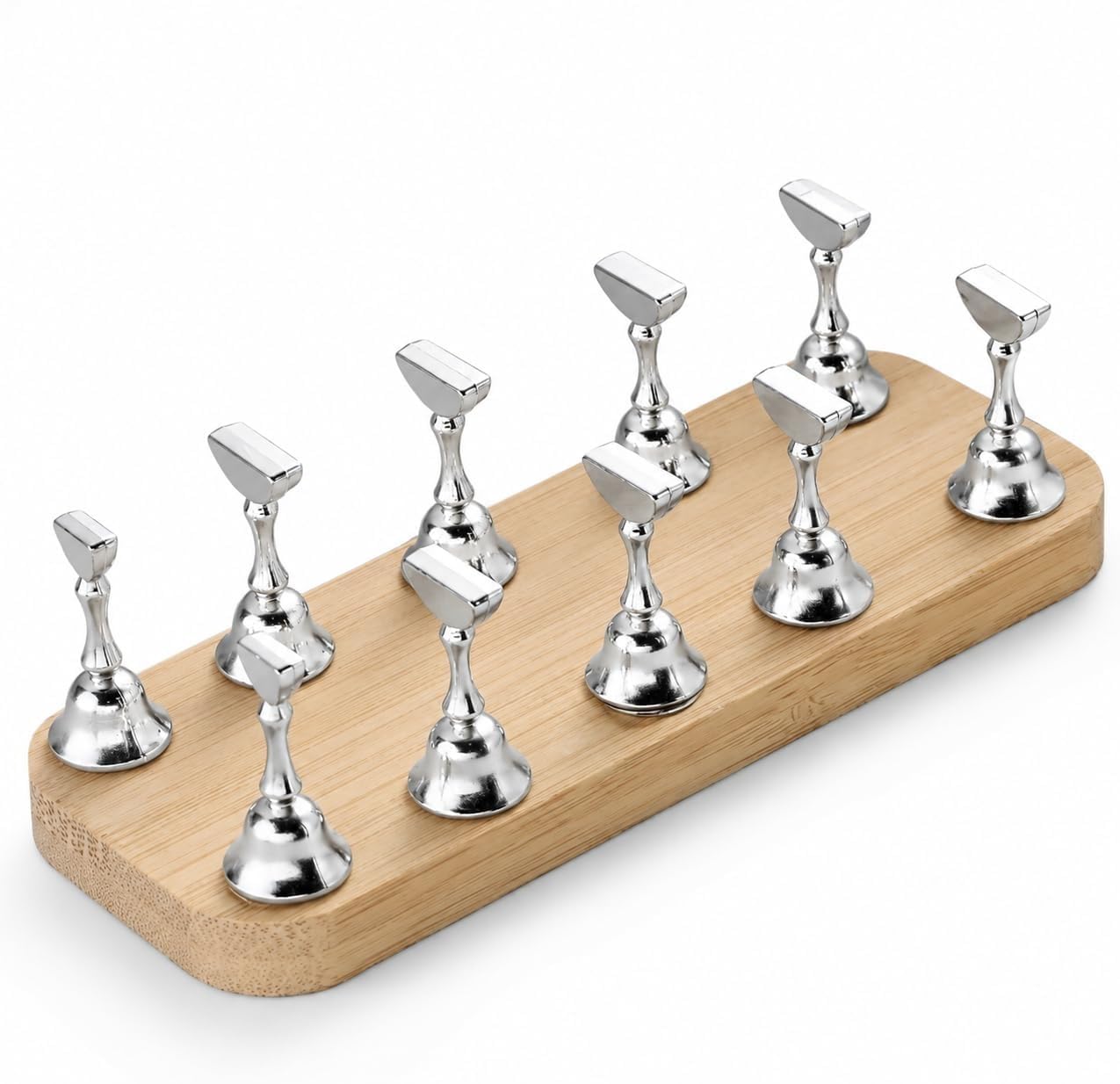 10 Pcs Magnetic Nail Holder Stand with Wooden Base, Silver Nail Tip Display Holders for Press On Nails, Reusable Nail Art Practice Stand for Acrylic, Gel Extensions, Salon & DIY Home Use-image-38