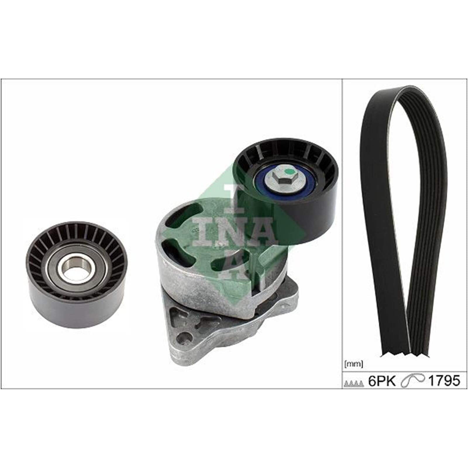 INA Jeu de courroies trapézoïdales à nervures 529 0433 10 1795mm Compatible avec RENAULT Trafic 2 Van FL Master 2 Van FD Trafic 2 Bus JL, OPEL Vivaro A Van X83 Vivaro A Combi X83