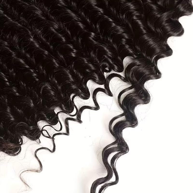 Miniatura 4 de Paquetes de cabello humano virgen brasileño con cierre de ondas profundas, 100% sin procesar, 12A, extensiones de cabello humano húmedo y tejido con