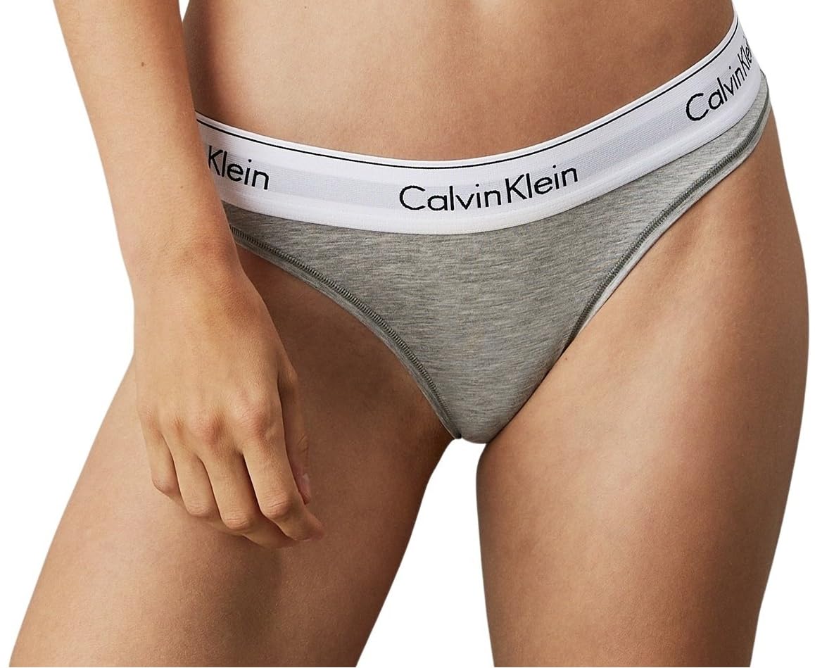 Calvin Klein Women's Grey (Grey Heather) Brazilian Brief Stretch Cotton, Xl