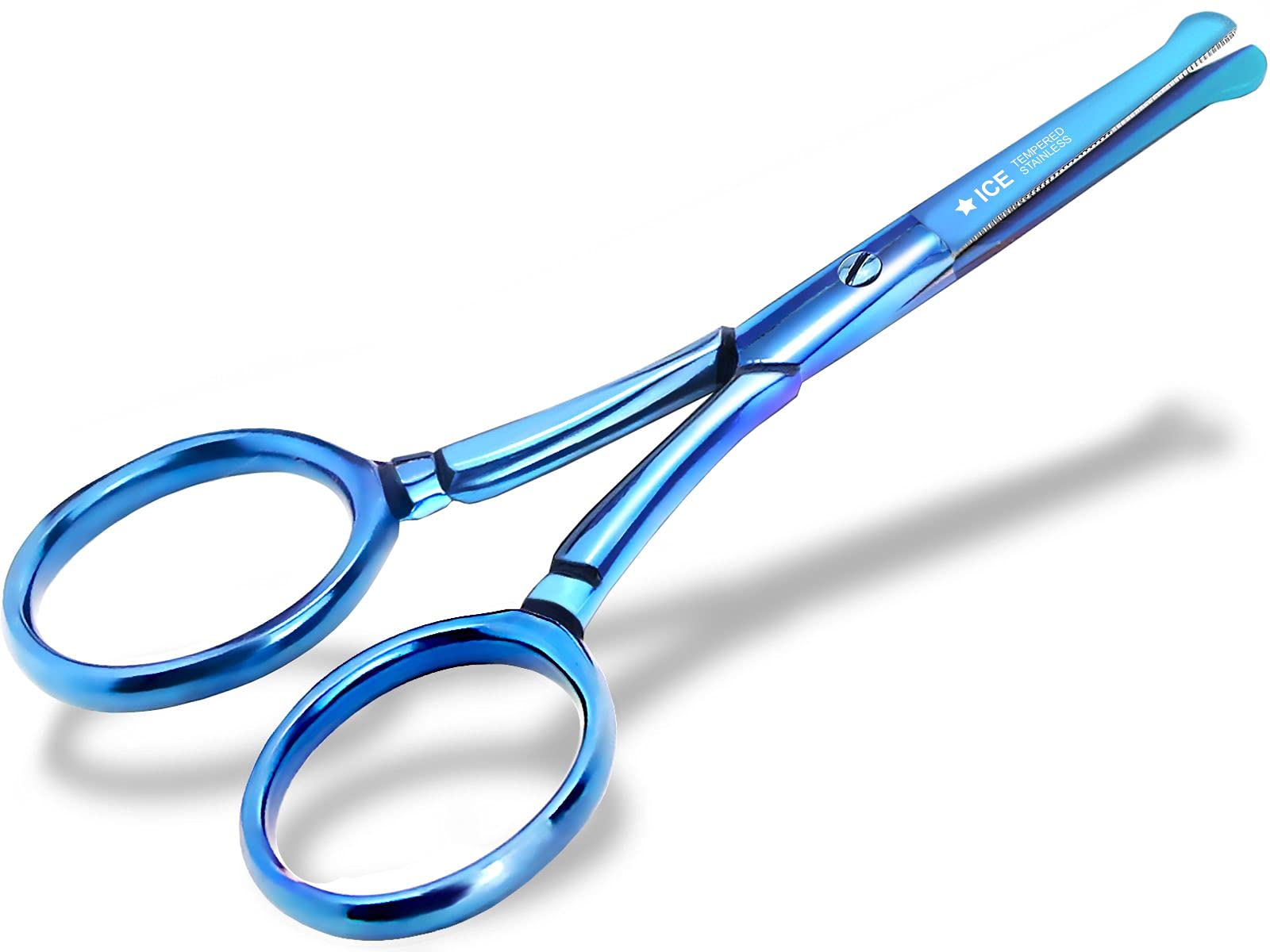 InstrumenteNRW Professional Paw Scissors Pet Grooming Scissors Straight Titanium with Micro Teeth 10 cm