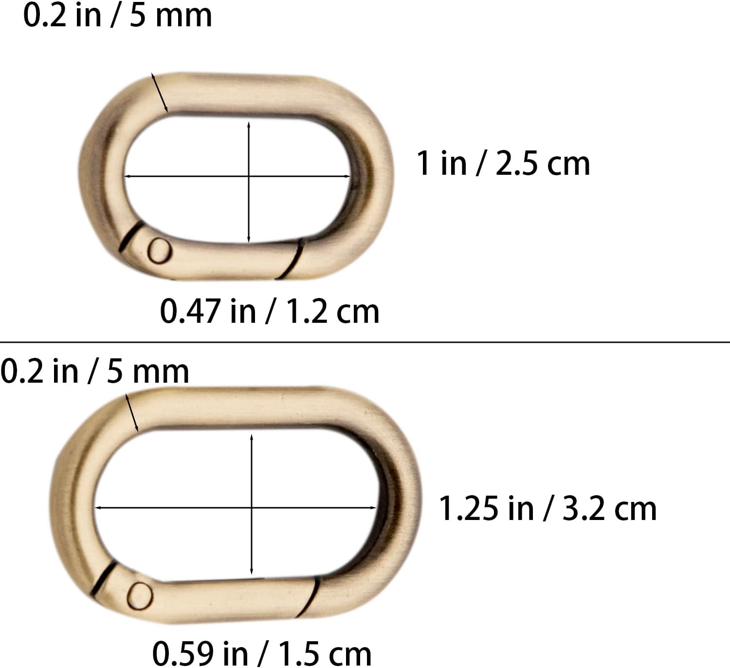 Carabiner Metal Spring Key Ring, 10 PCS Spring Keyring Buckle, Oval Ring for Bags - Image 2