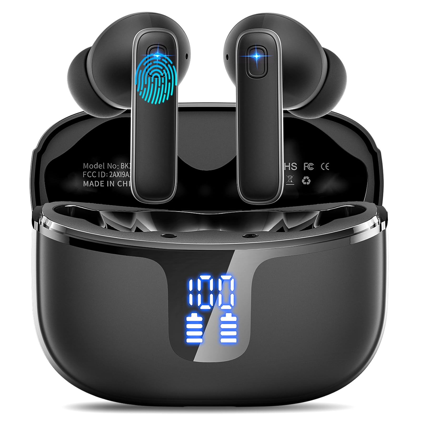 Ordtop Kopfhörer Kabellose Bluetooth in Ear, HiFi Stereo Bluetooth Ohrhörer Kabellos, IP-X7 Wasserdicht Earbuds