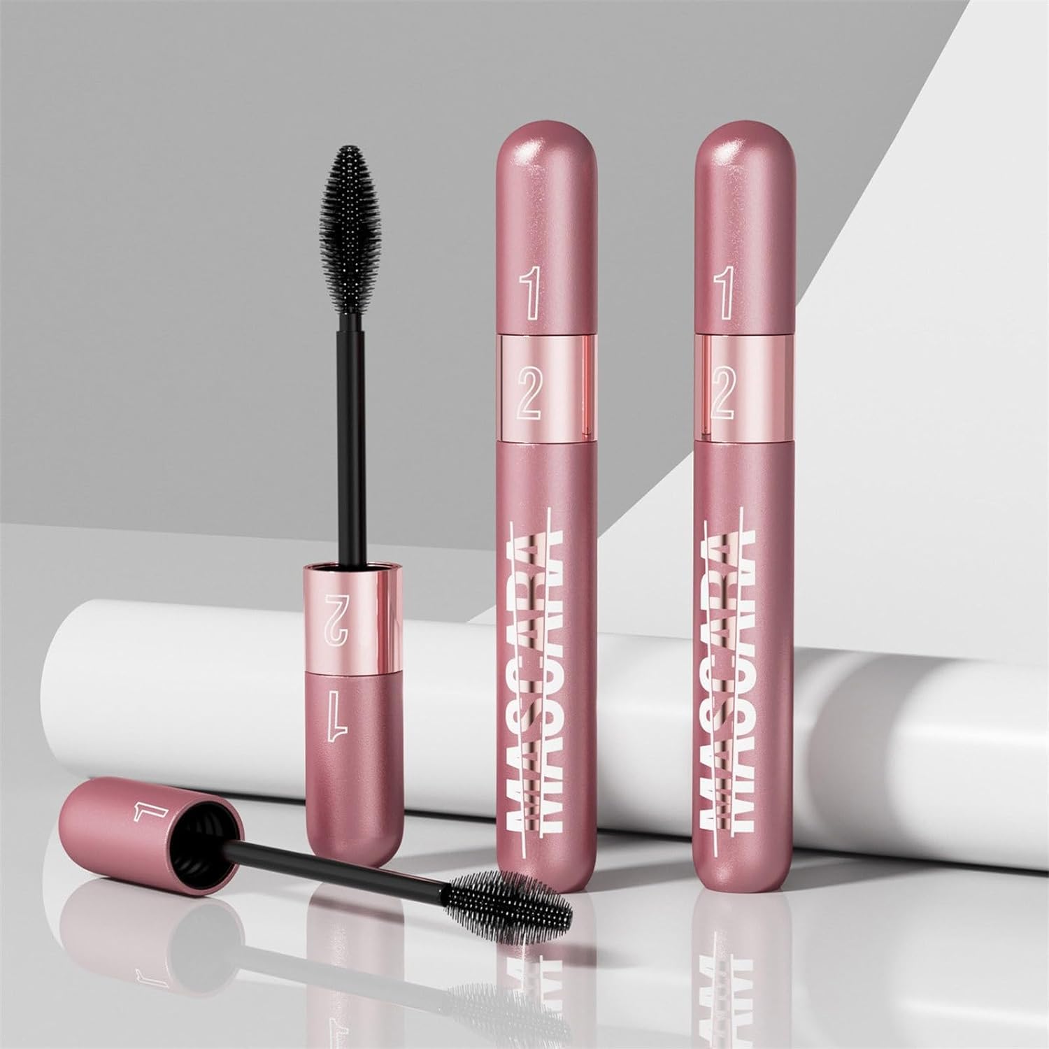 2 in 1 Mascara For Natural Lengthening And Thickening Effect,Lash Eascara Volume and Length 5X Longer Waterproof