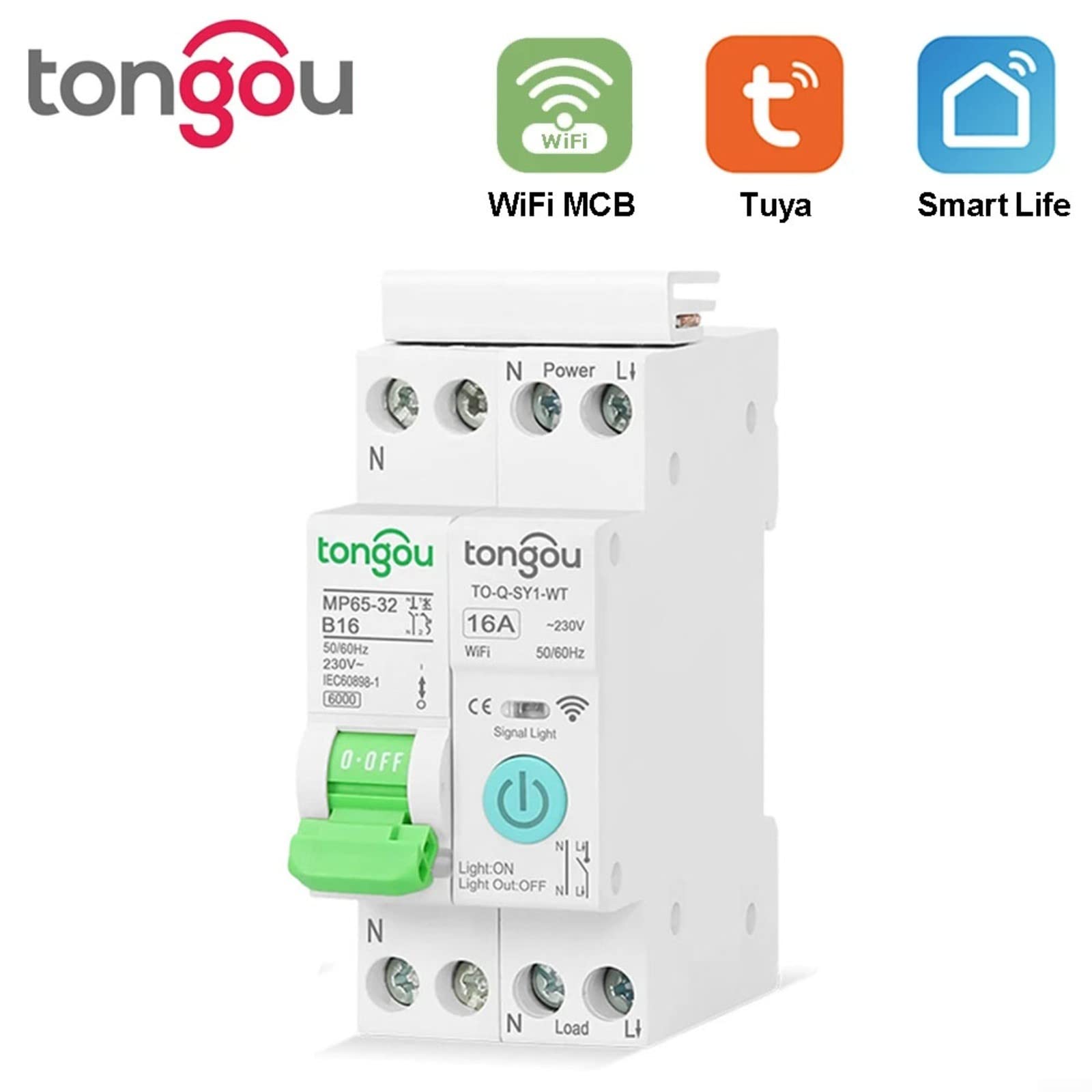 für TUYA MCB WiFi Smart Leitungsschutzschalter mit Messgerät, WiFi Smart Leitungsschutzschalter 1P 32A Steuerschalter per APP für Smart Home Wireless Fernbedienungsschalter