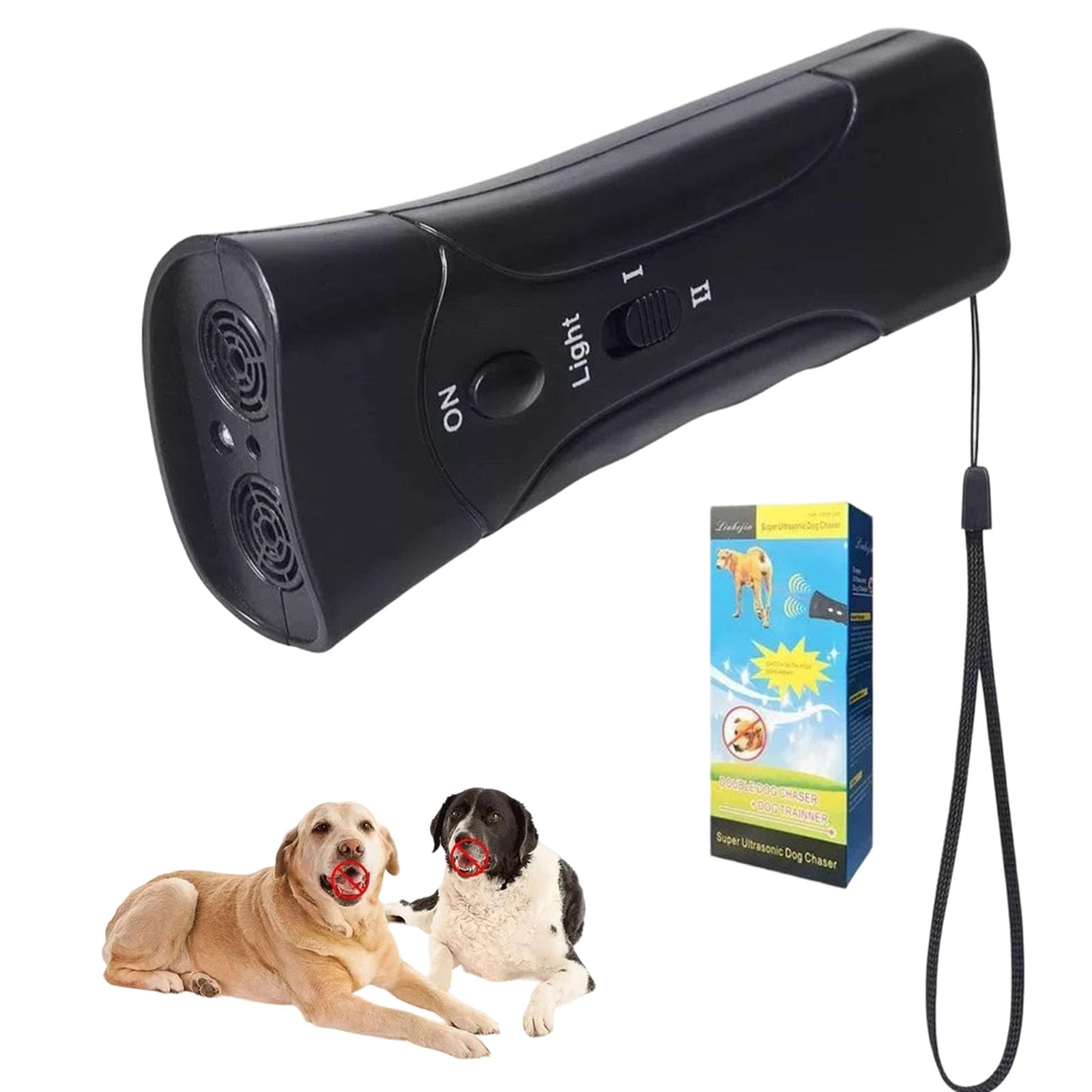 GIONAR Petgentle Ultrasonic Dog Trainer, Ultrasonic Pet Dog Behaviour Corrector, Sonic Bark Deterrents with 3 Modes and LED Light, Safe Portable Multifunctional, For All Dog Breeds (1 Pcs)