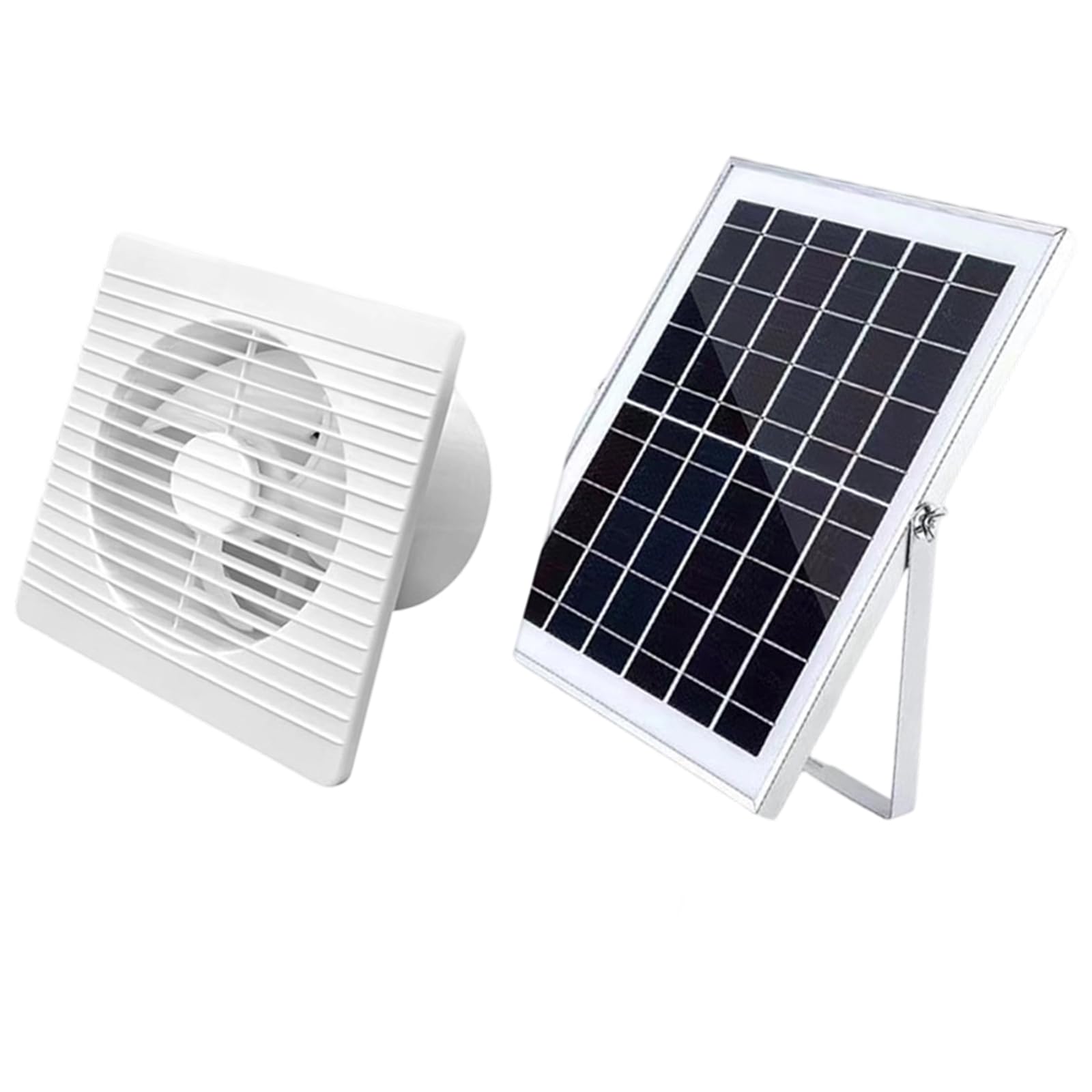 Elnwnnkc 6 / 8inch 12V Solar Exhaust Fan Ventilator Panel Fan Air Extractor for Dog Chicken House Greenhouse Outdoor Use Portable