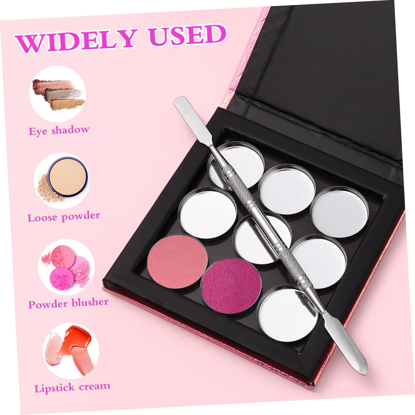 FOMIYES 3 Set vassoio per il trucco vuoto fard che cambia colore ombretto ricaricabile arrossire make up rossetto tavolozza di ombretti tavolozza di cosmetici Metallo palette di ombretti