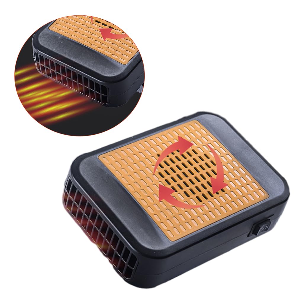 Riloer Ventilador eléctrico del calentador del coche 12V calefactor coche mechero 300w Calentador de aire Ventilador Temperatura Calefacción Descongelador Desempañador