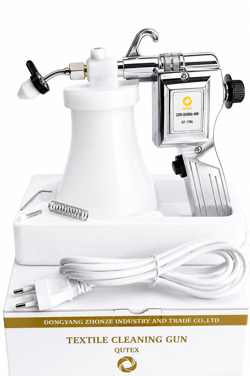 Spot Cleaning Gun QT-170A, 220V 40W High Pressure Textile & Fabric Cleaning Spray Gun for Garments, Upholstery, Shoes, Grease & Stain Removal-image-35
