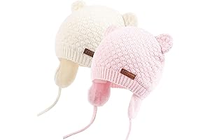 Duoyeree Kids Baby Hats Soft Warm Cable Knit Beanie Toddler Girl Fall Winter Hats