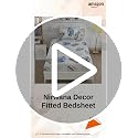 Image of Microfiber Fitzy 280 TC Fitted bedsheet Single Size, Elastic bedsheet,36x78 inches + 10 inches Drop, with 1 Pillow Cover (Blue Flowers, 36 inch x 78 inch)